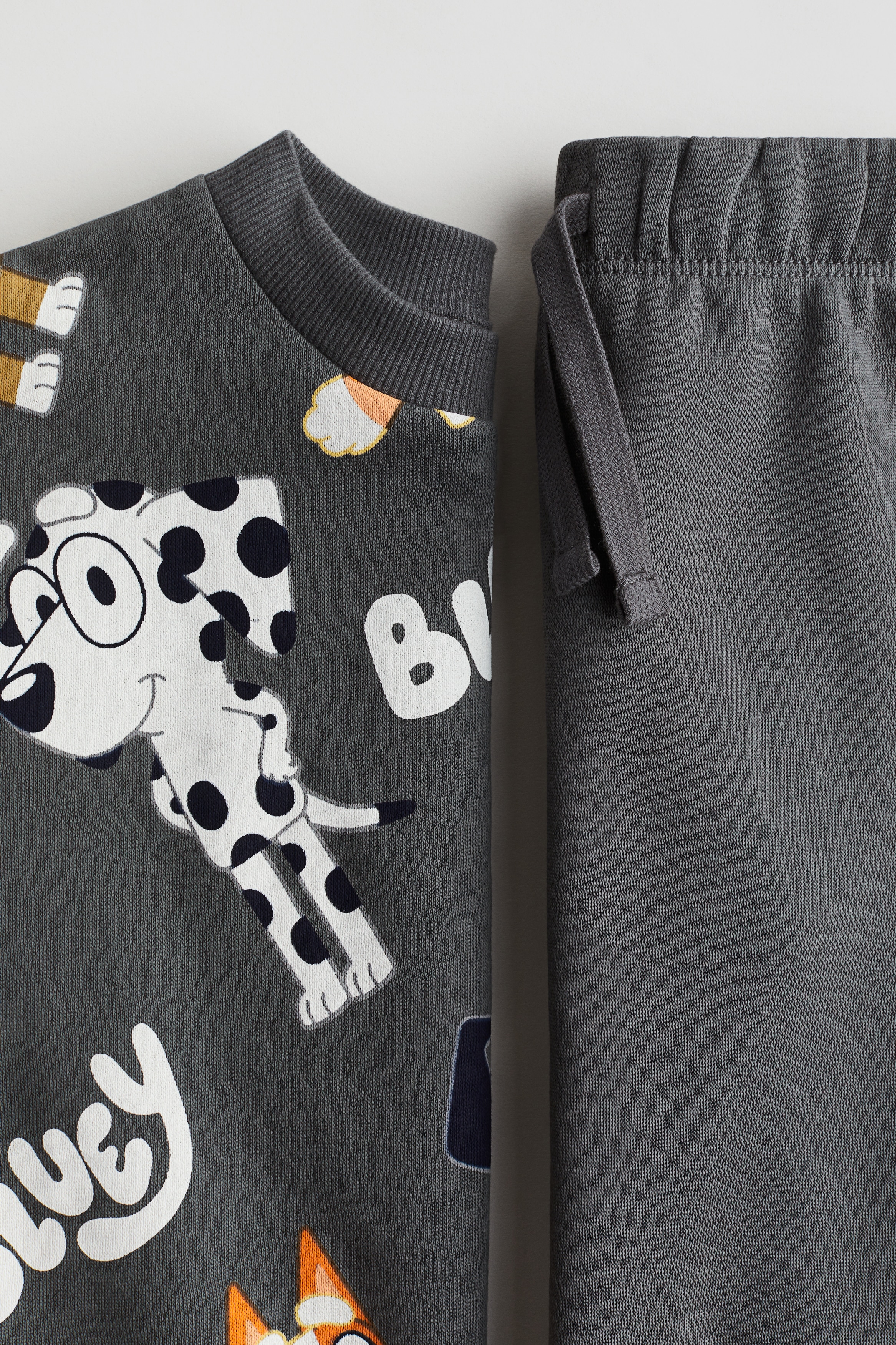 プリントスウェット2アイテムセット - ダークグレー／ブルーイ