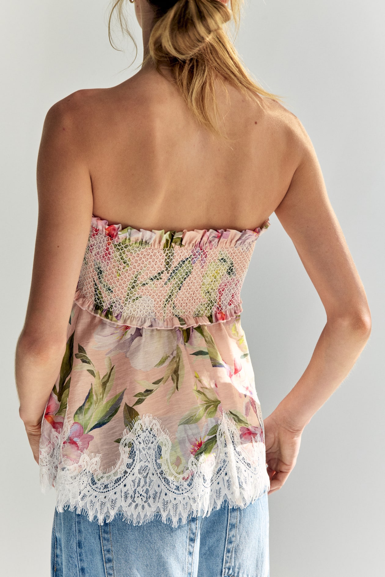 Linen-Blend Bandeau Top - image 4