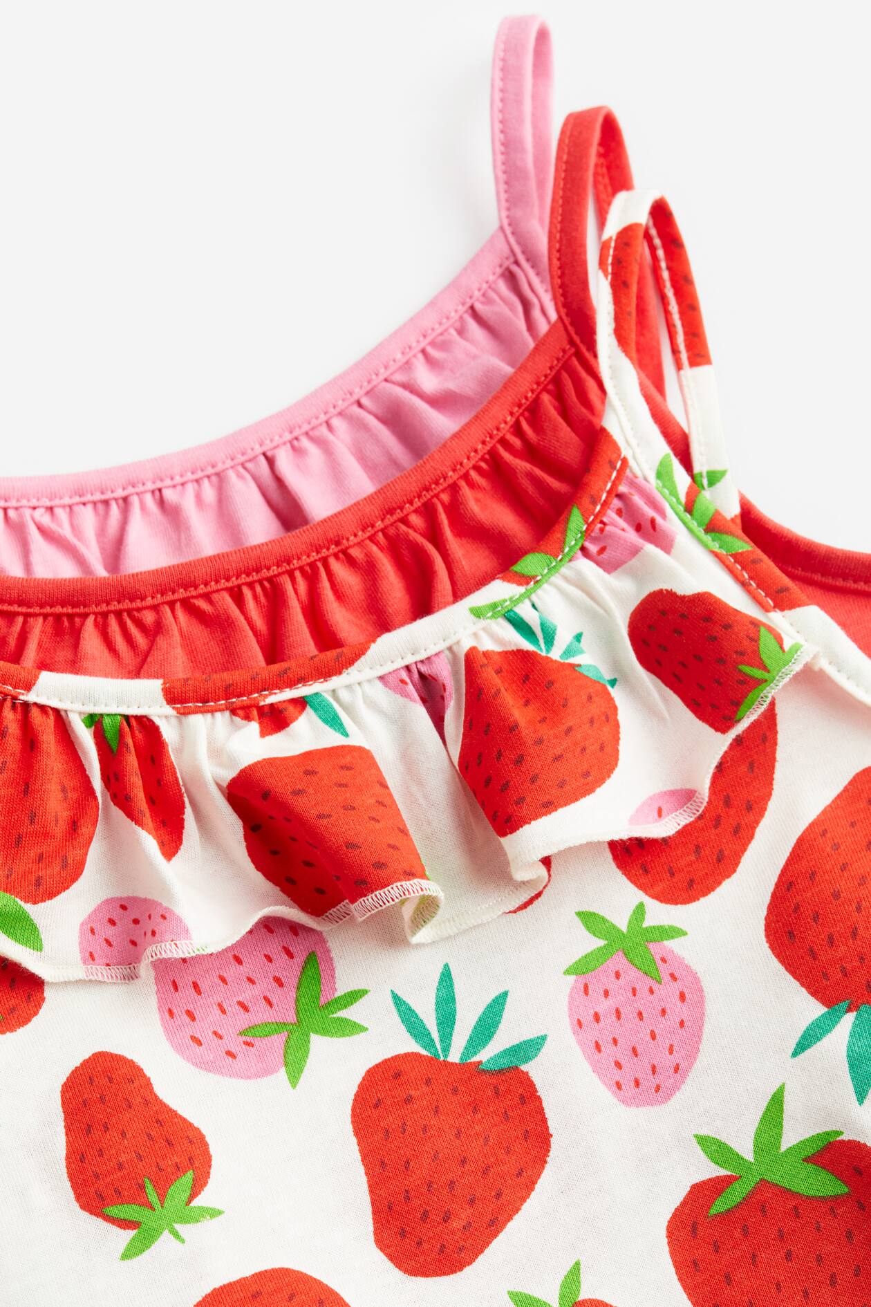 3 pack Cotton Tank Tops Bright Red strawberries Kids H M US 3-pack-cotton-tank-tops-bright-red-strawberries-kids-h-m-us