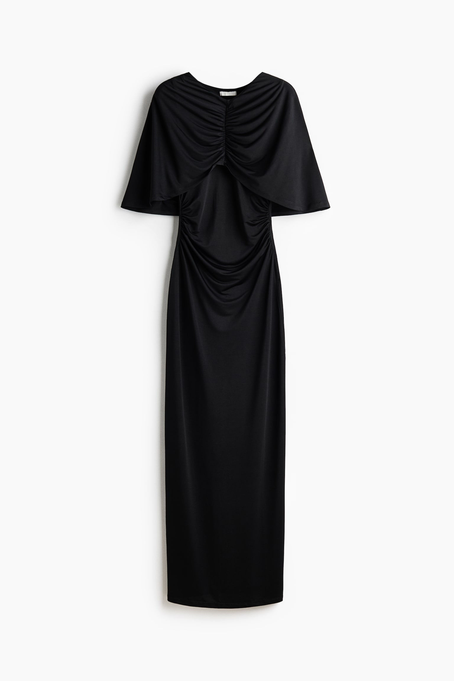 Jersey cape dress - Black/Chocolate plum