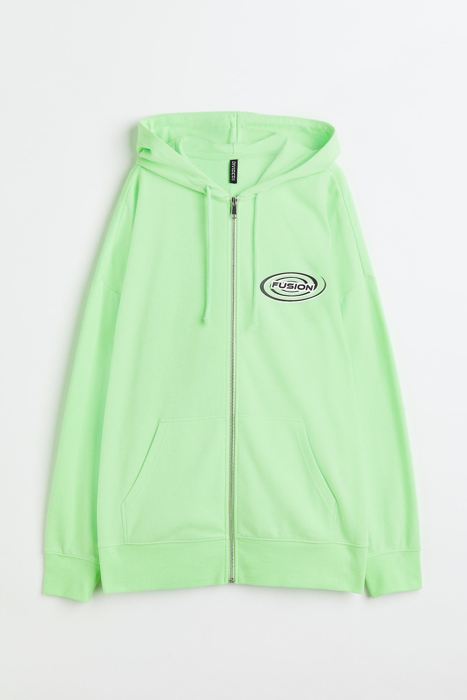 Oversized printed zip-through hoodie - Light green/Fusion/Light blue/True Love - 1