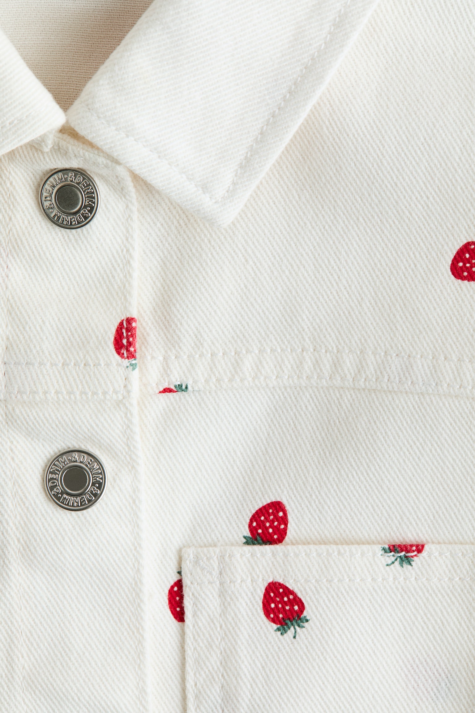 Printed twill jacket - White/Strawberries/Light pink/Cherries - 2