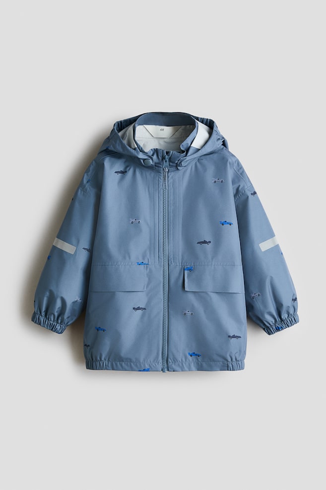 Rain Jacket - Dusty blue/cars/Dusty turquoise/dinosaurs - 1