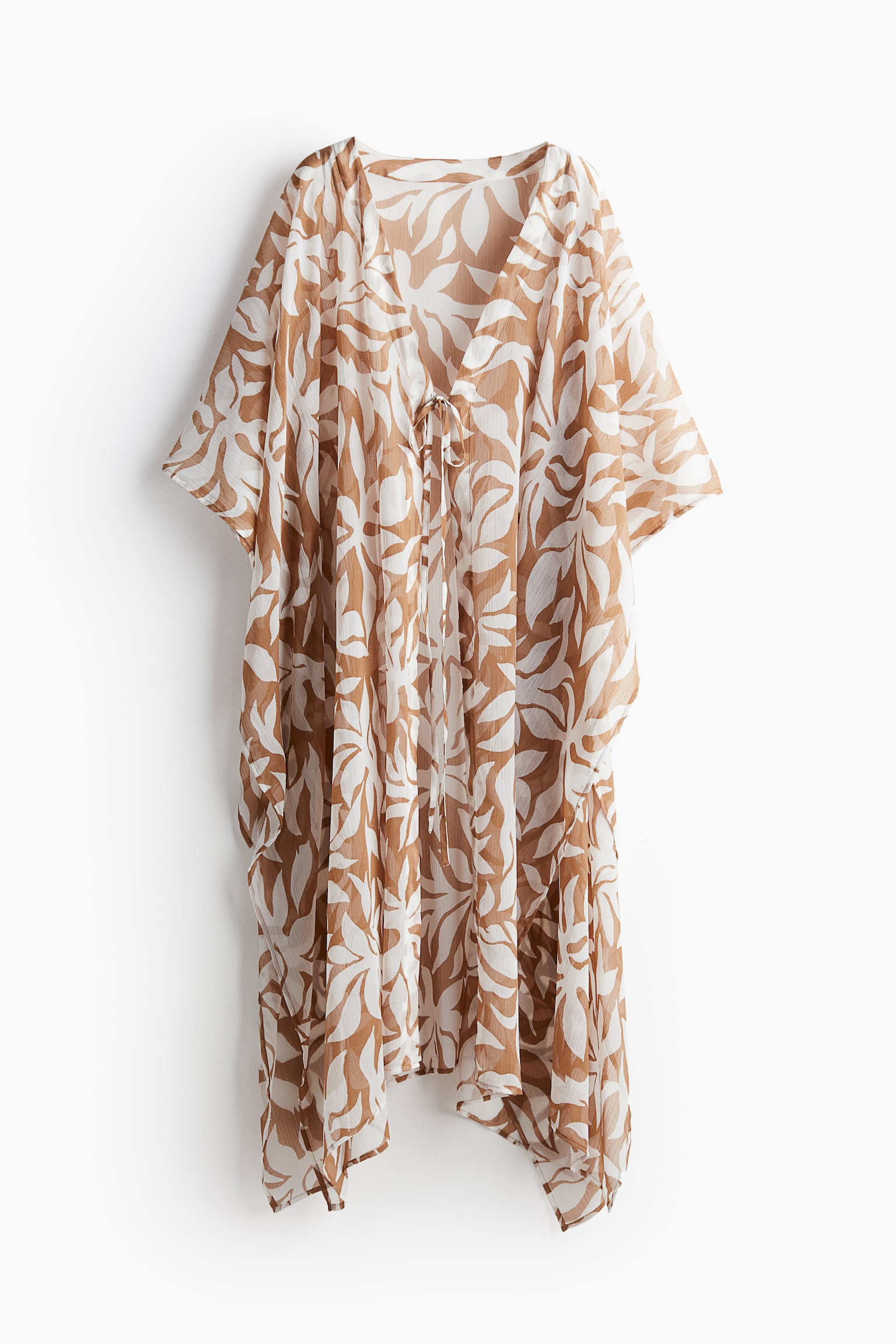 Chiffon beach kaftan - Dark beige/Patterned - 2