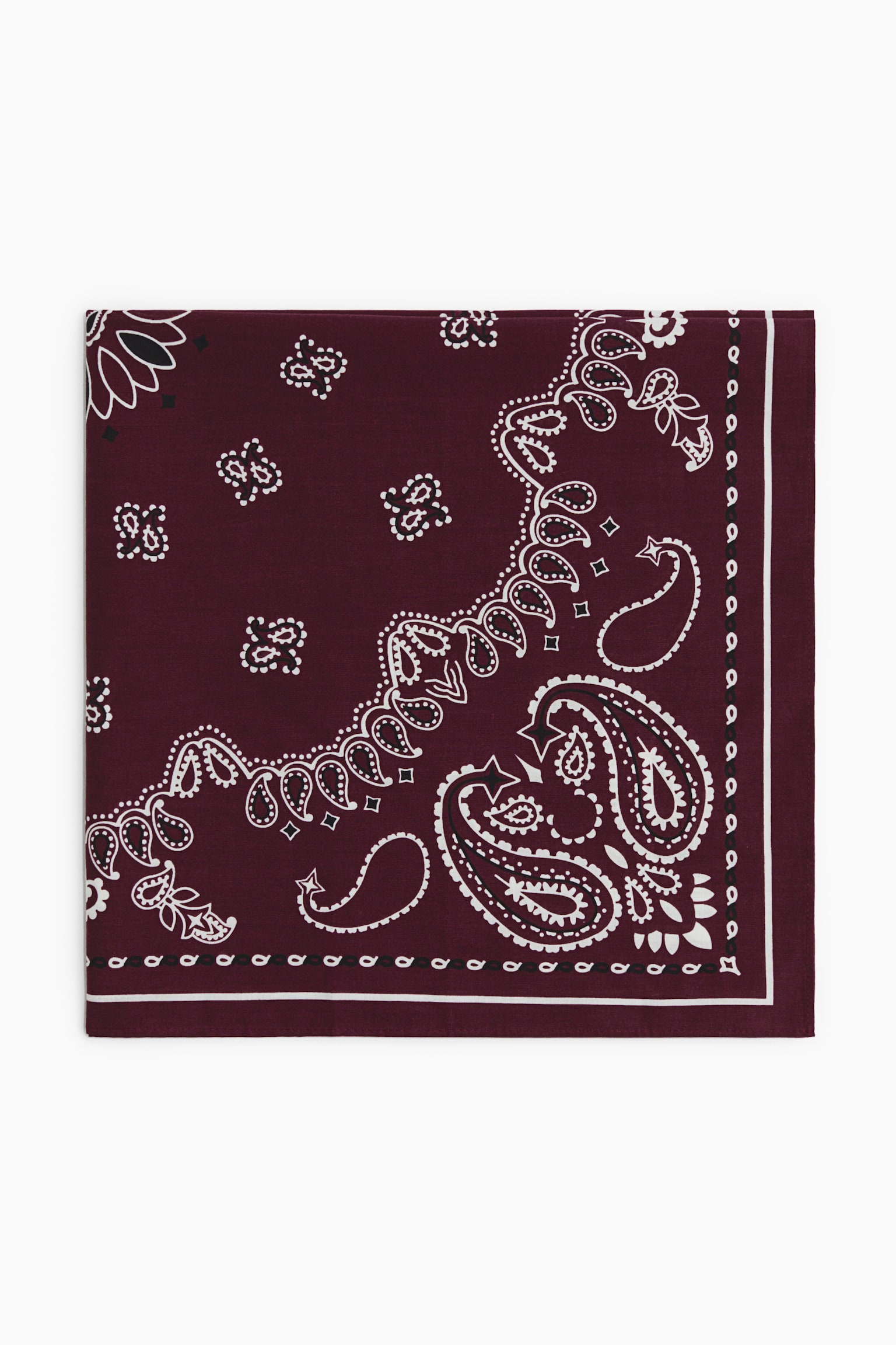 Eșarfă de bumbac - Roșu-burgund/motiv paisley/Bleumarin/motiv paisley