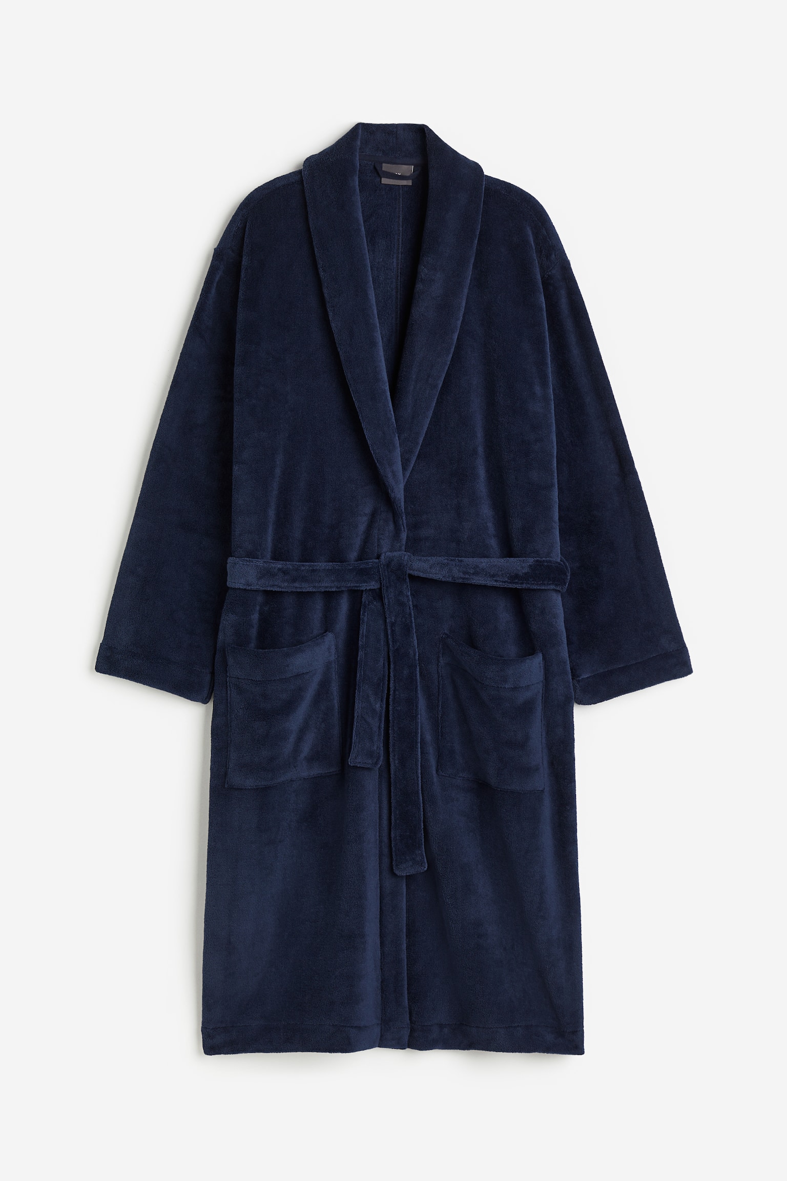 Fleece dressing gown - Dark blue - 1