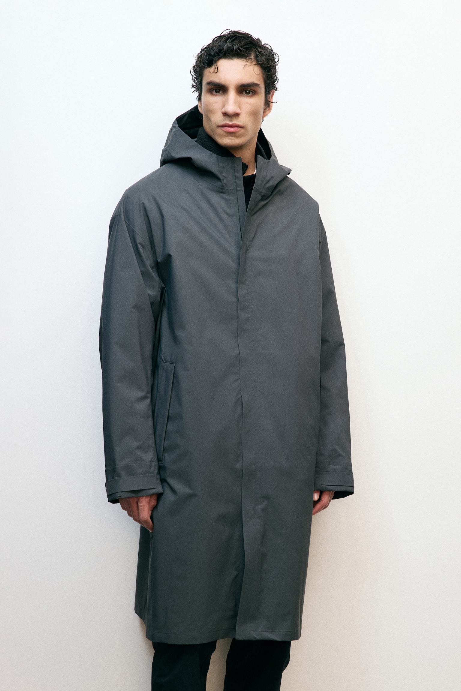 Rain parka with StormMove™ - Dark grey - 1
