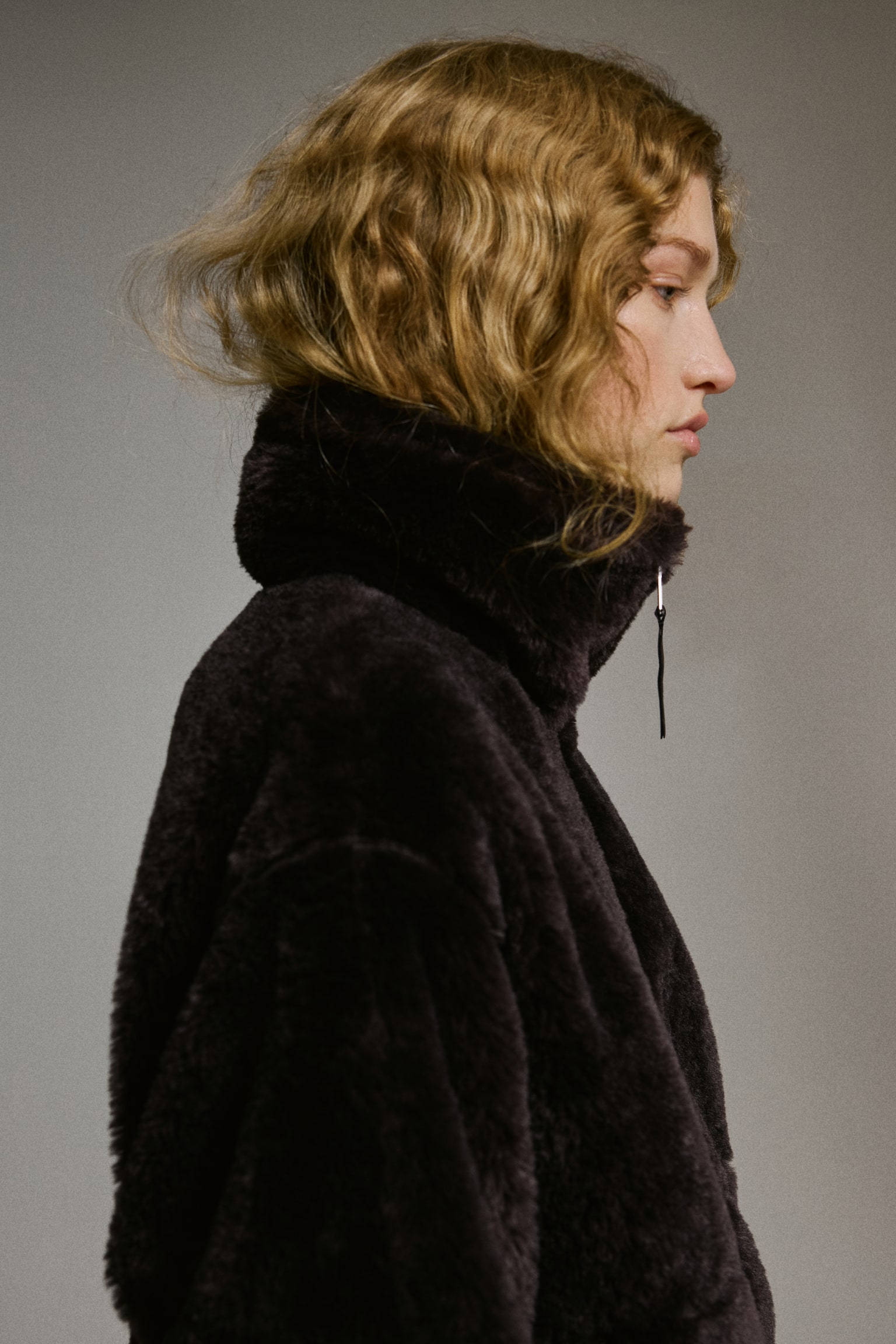 Oversized jacket - Dark brown - 5