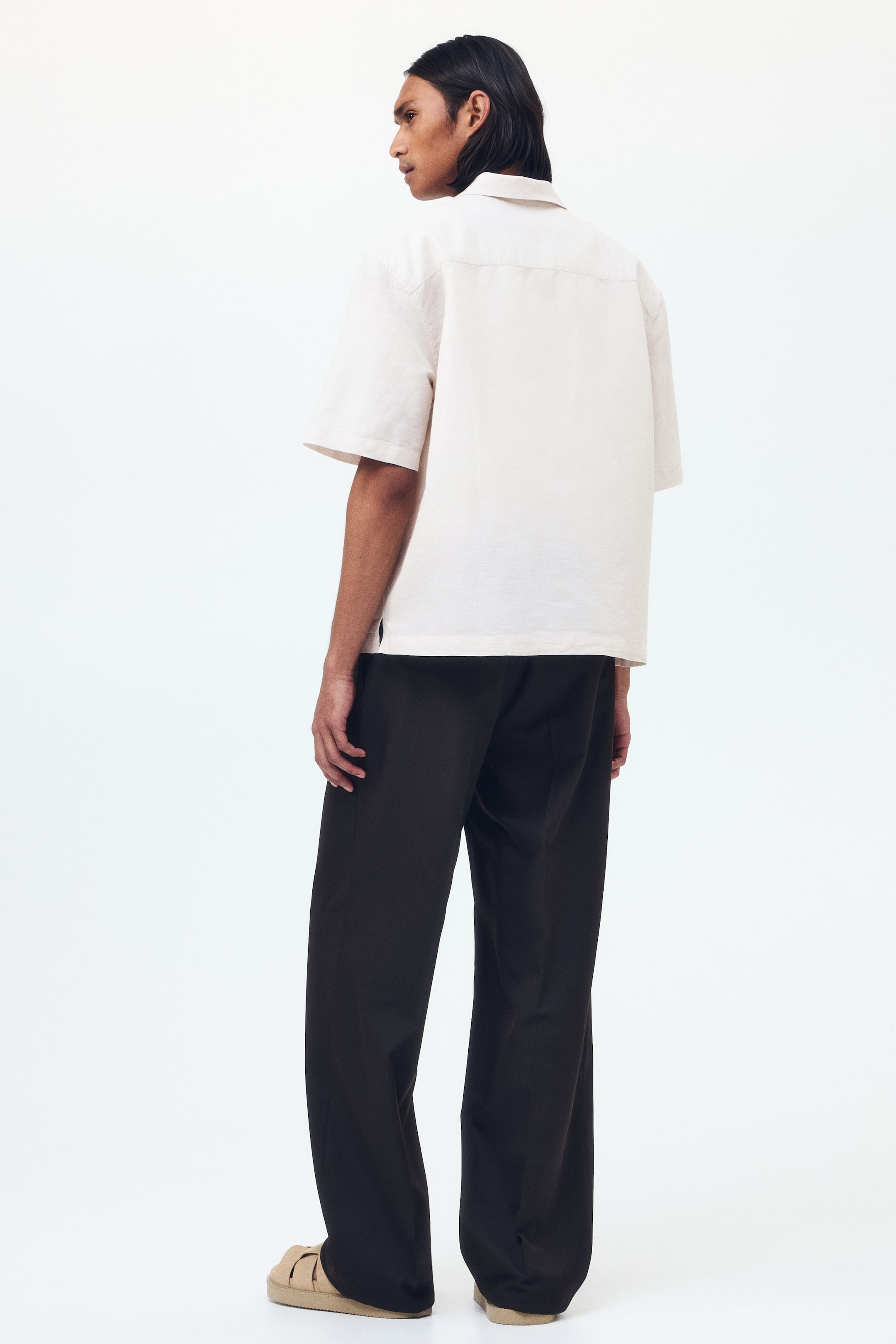 Relaxed-Fit Short-Sleeved Linen-Blend Shirt