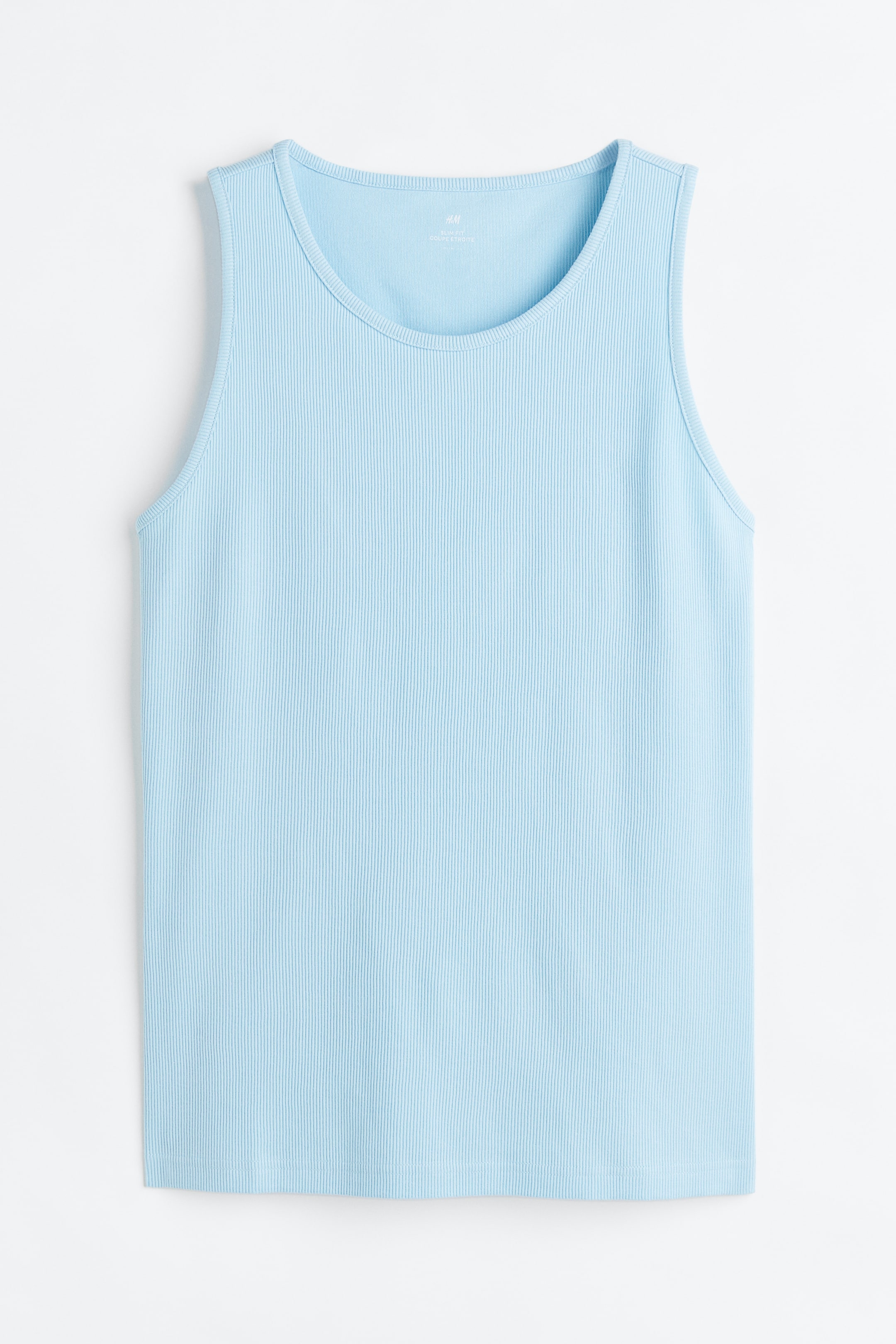 View larger image: Slim Fit Ribbed vest top - Light blue - Men | H&M IN 1