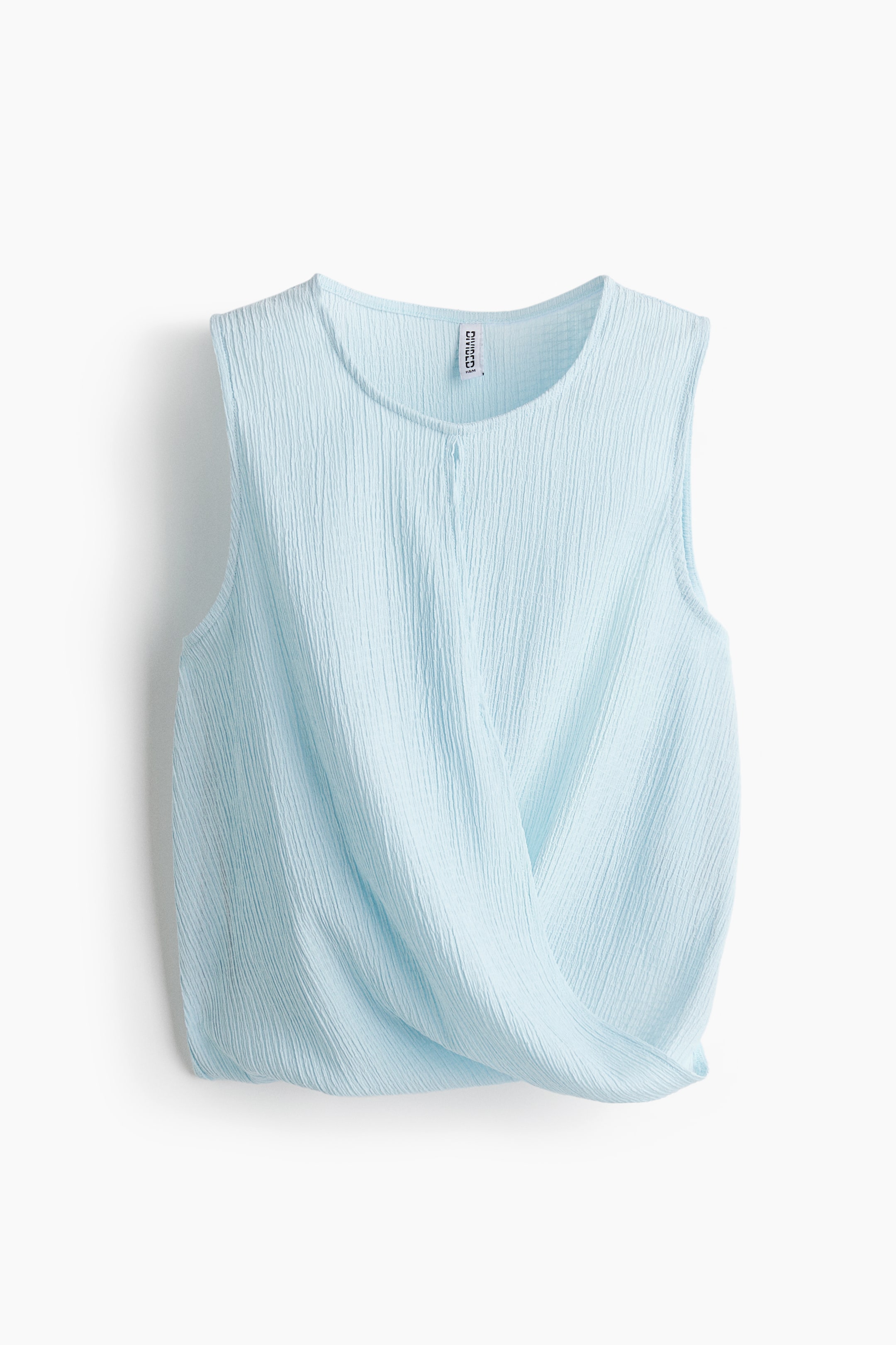 View larger image: Wrap-detail crinkled top - Light blue - Ladies | H&M IN 1