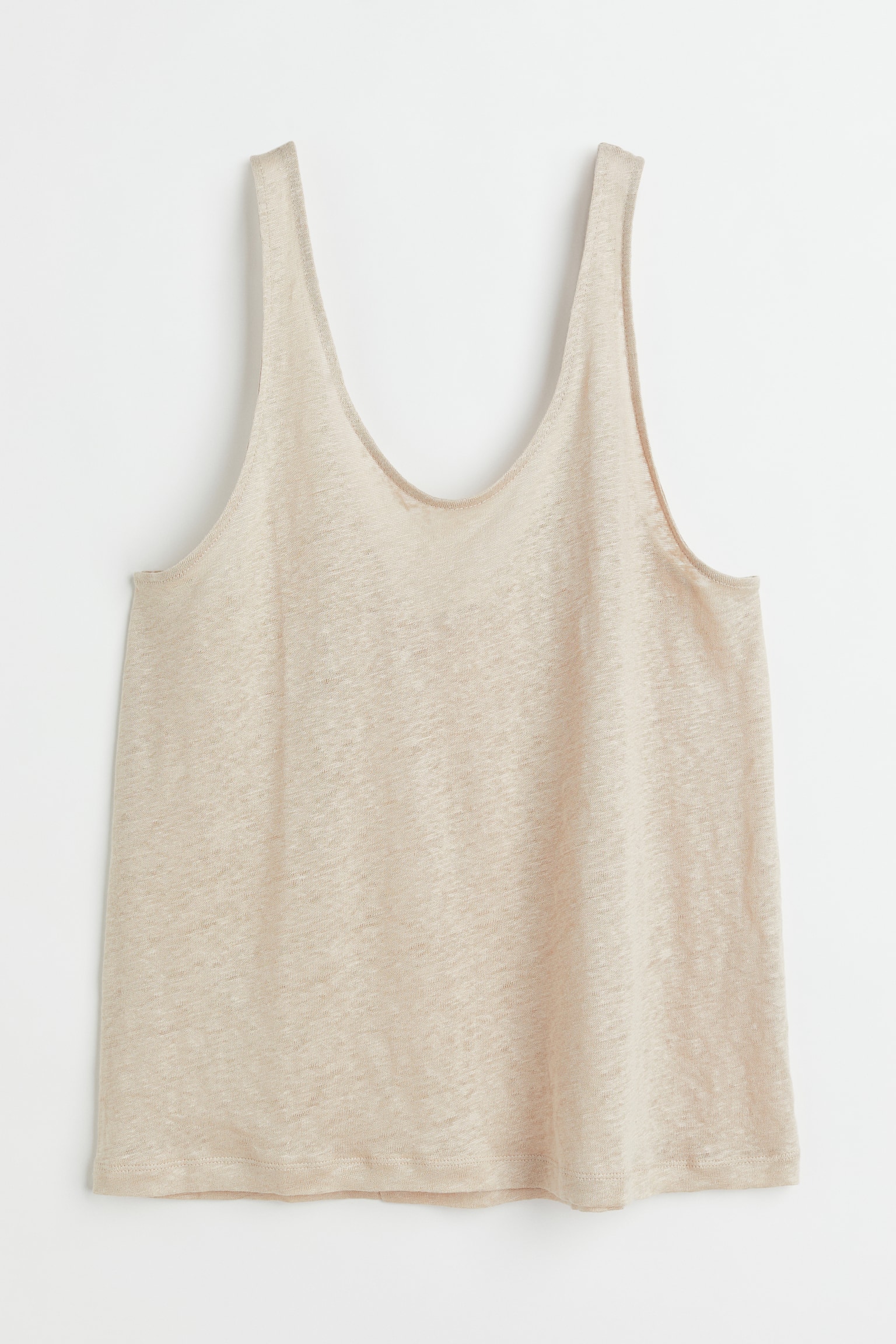 Linen jersey vest top - Light beige