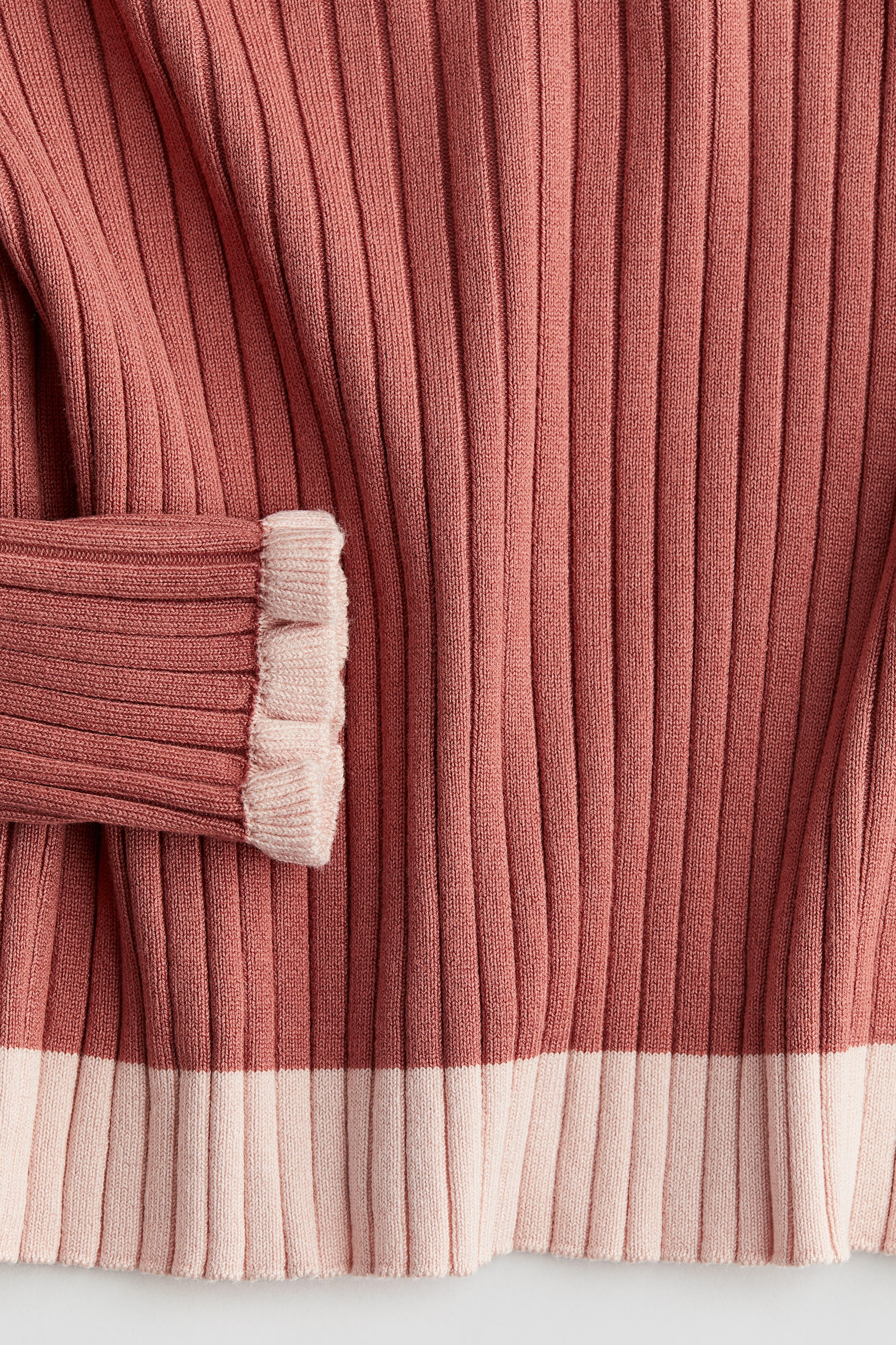 Rib-knit jumper - Rust red/Black/Dark red/Red/Light pink/Natural white/Striped/Light beige/Striped - 4