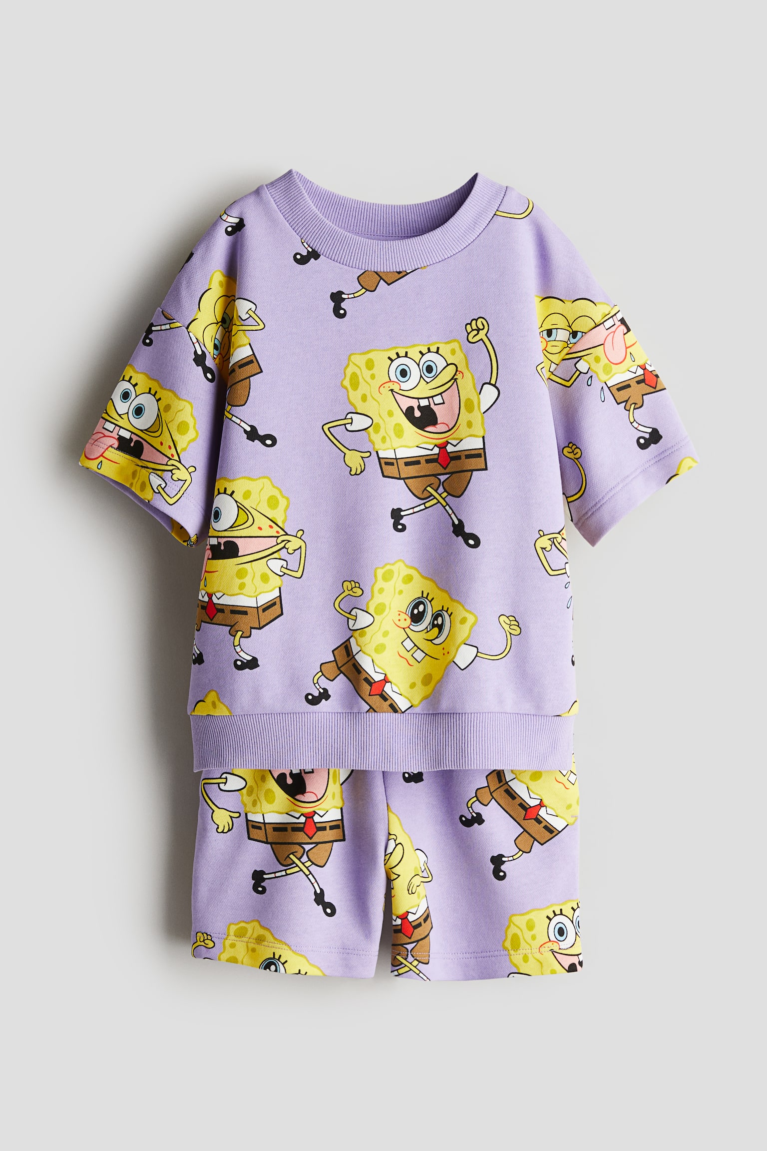 2-piece printed sweatshirt set - Purple/SpongeBob SquarePants/White/Squishmallows/White/SmileyWorld®/Greige/Mickey Mouse - 1