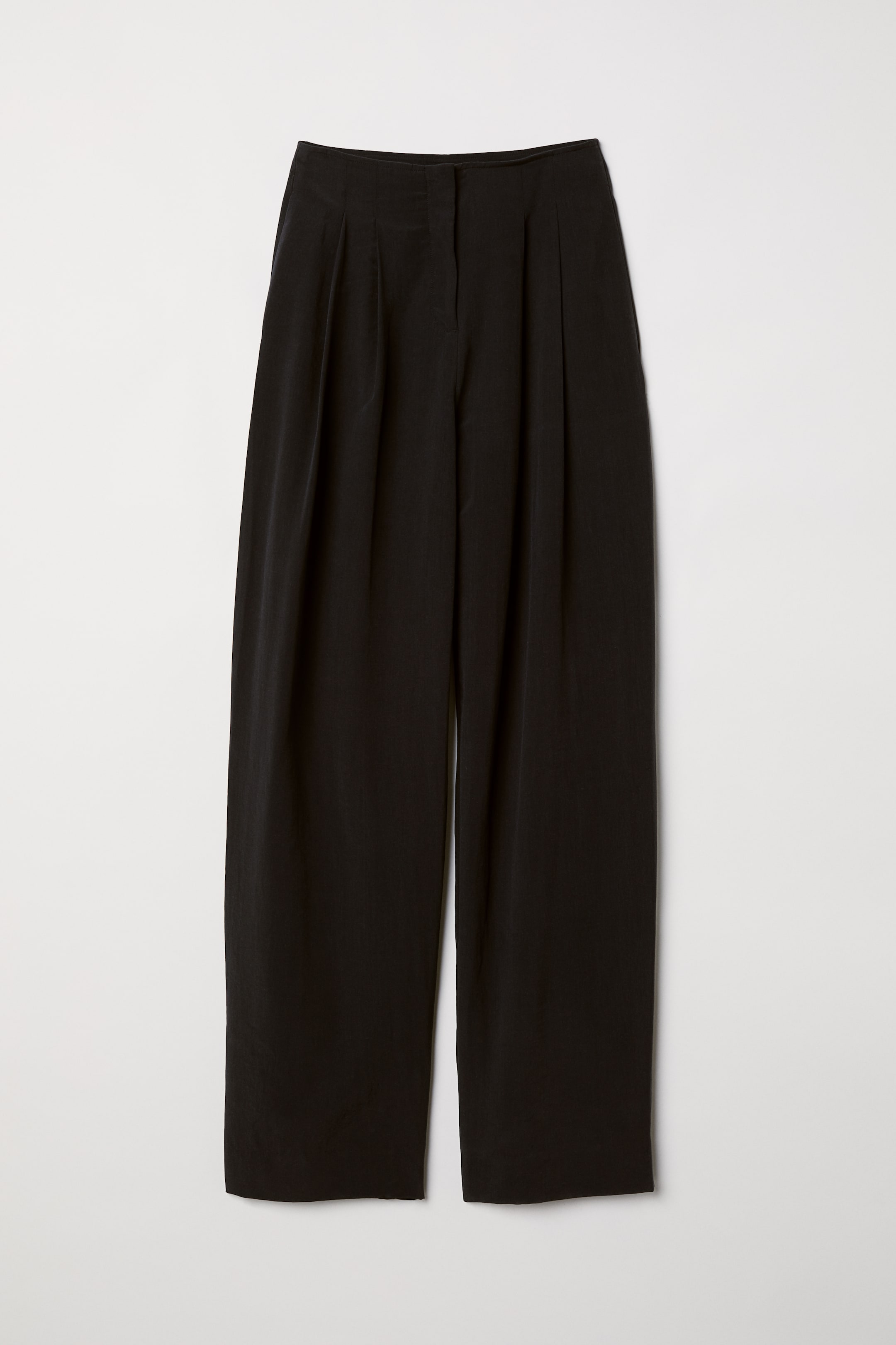 Wide lyocell-blend trousers - Black - Ladies | H&M GB