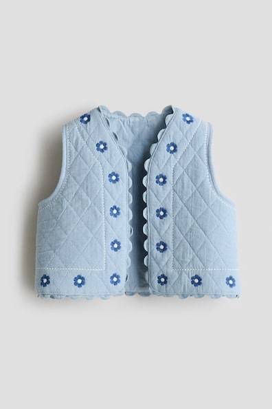 刺繍ディテールモスリンベスト