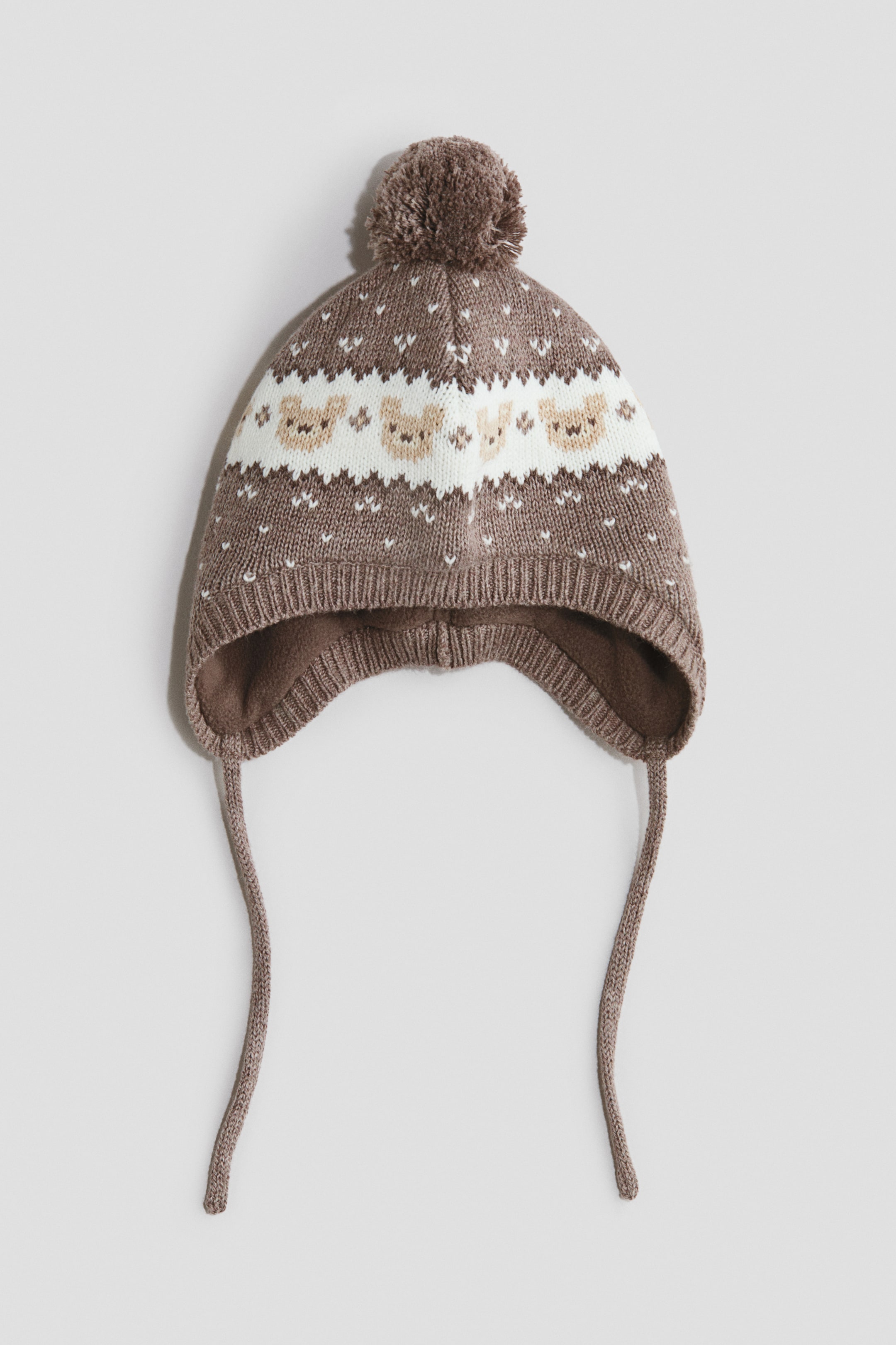 View larger image: Fleece-lined earflap beanie - Brown/Bears - Kids | H&M IE 1