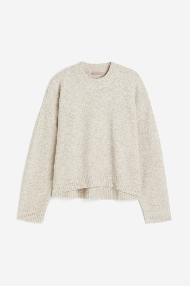 Fine-knit jumper - Light beige marl/Grey marl/Brown marl - 2