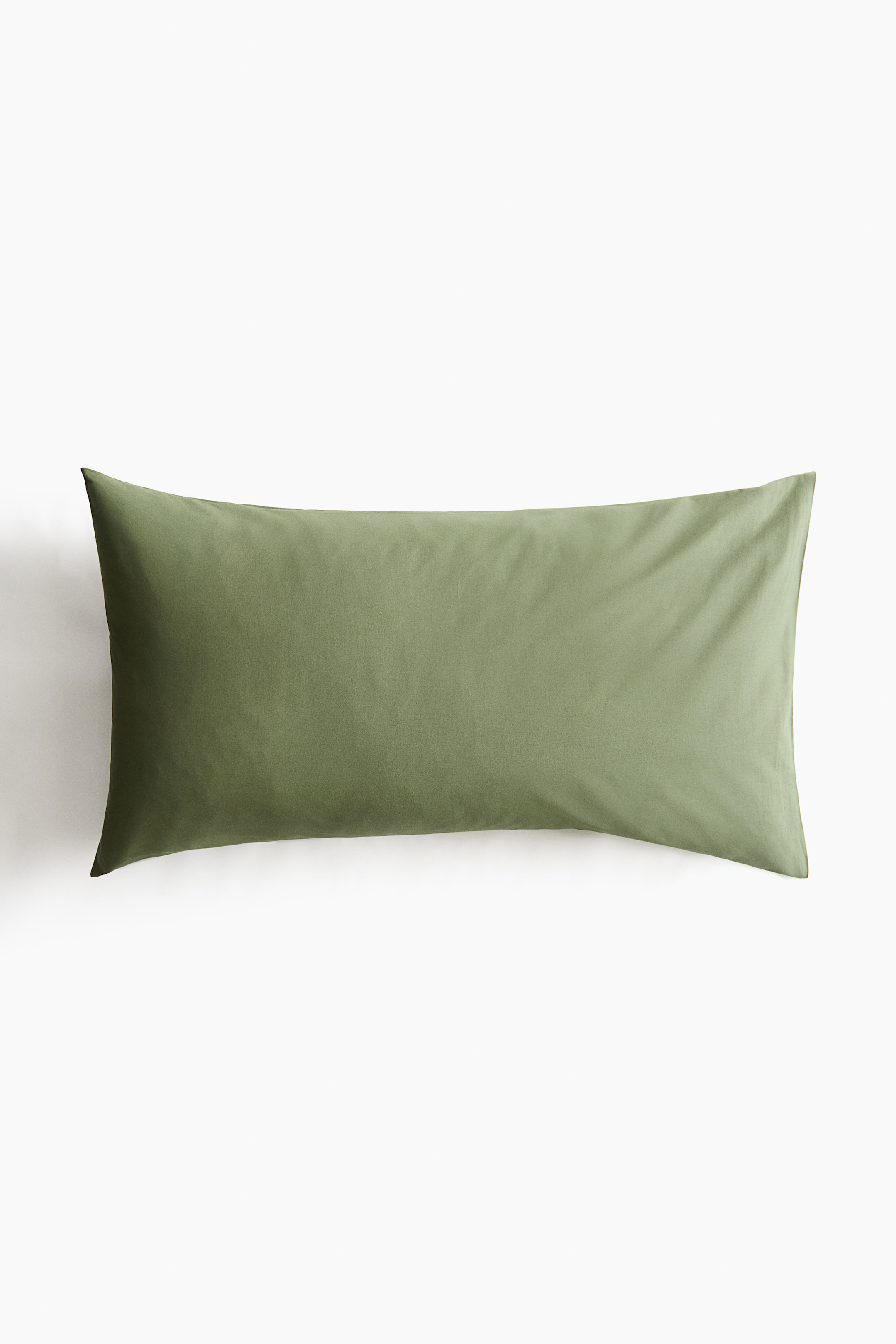 Переглянути збільшене зображення: Бавовняна наволочка - Зелений хакі - Home All | H&M UA 1