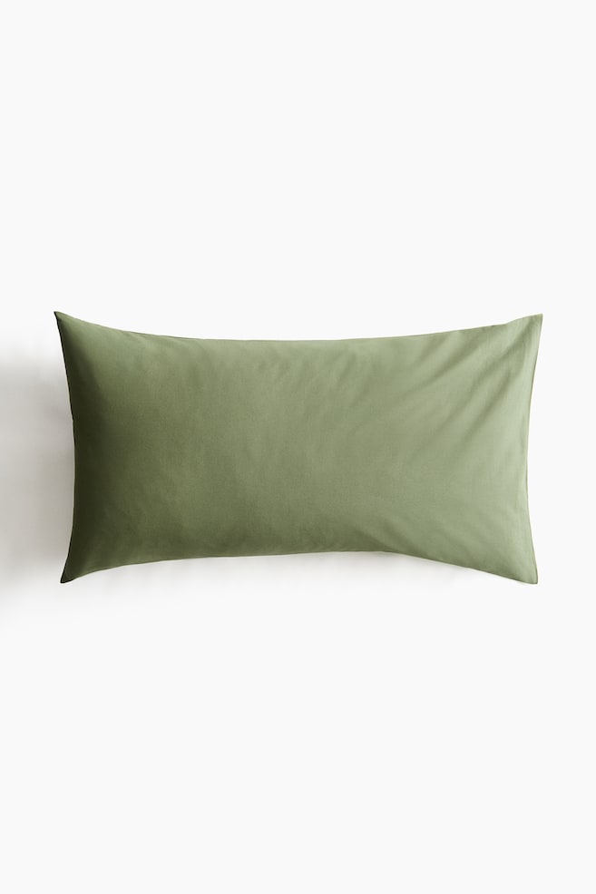 Cotton Pillowcase - Khaki green/Sage green/Dark green/Olive green/White/Light dusty beige/Taupe/Light pink/Light dusty pink - 1