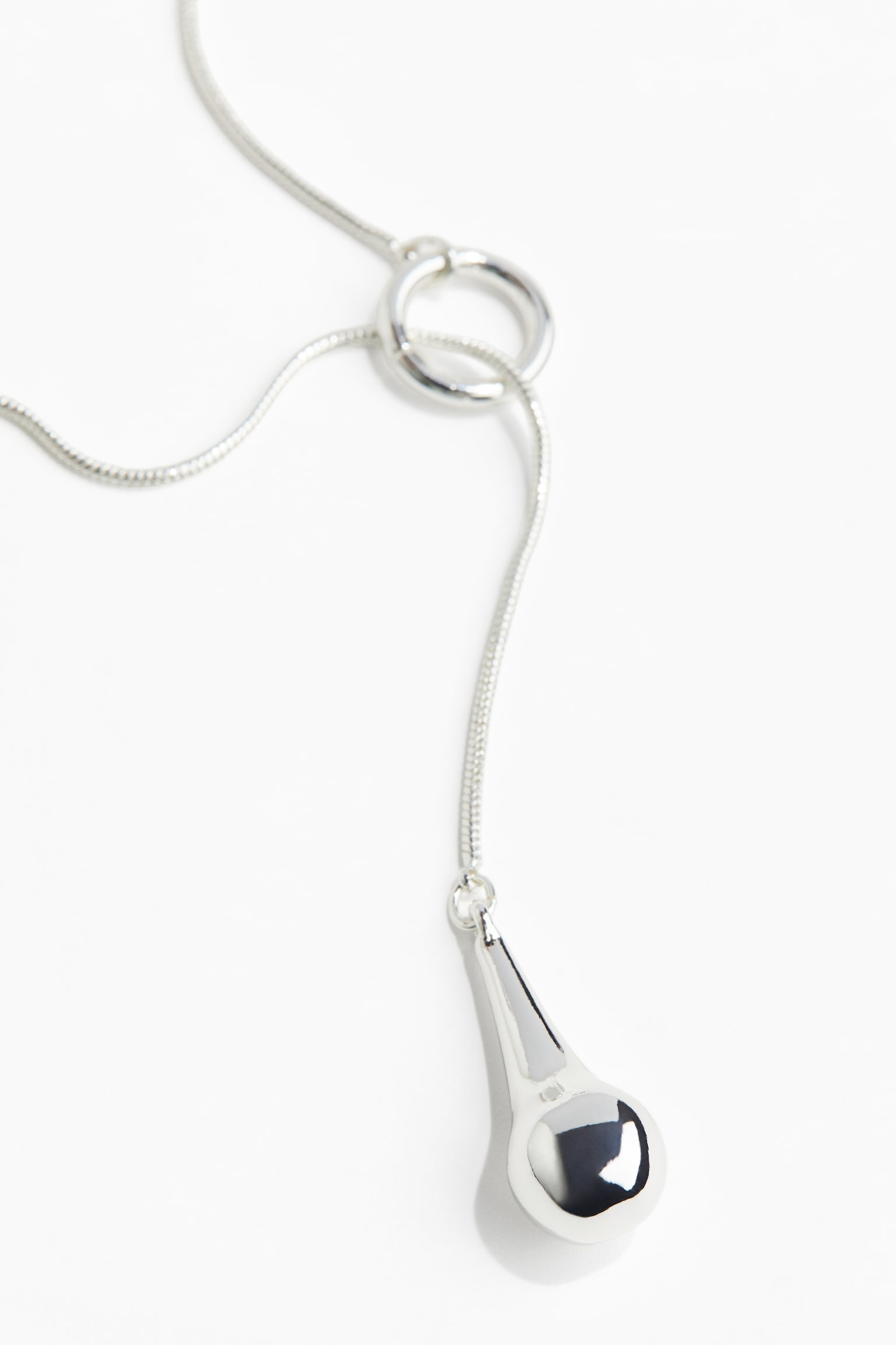 Lariat Necklace - Silver colour/Gold colour/White - 2