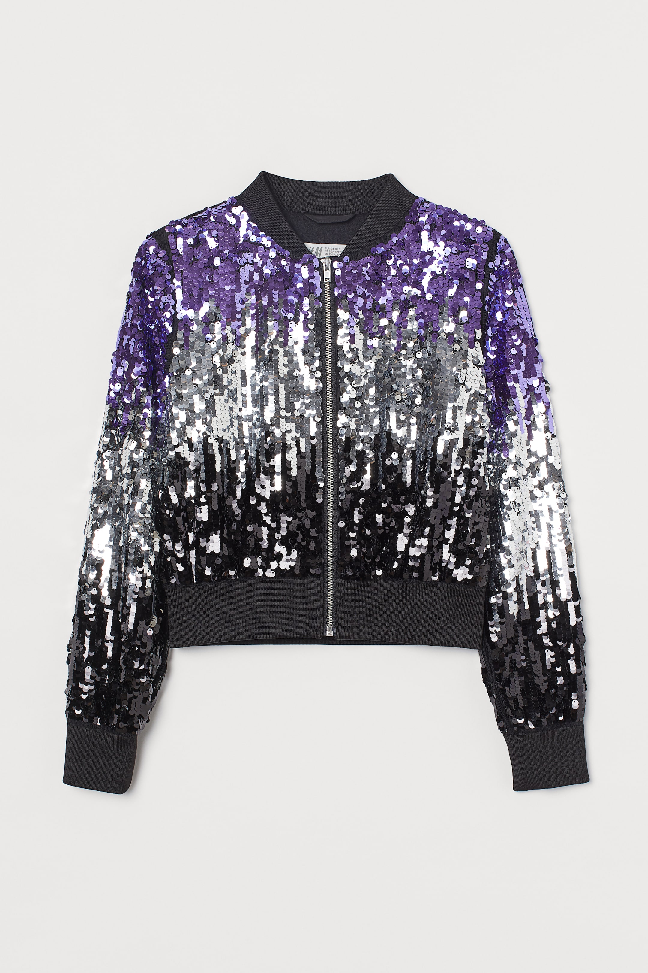 Sequined Bomber Jacket Long sleeve Purple/dipdye effect Kids H