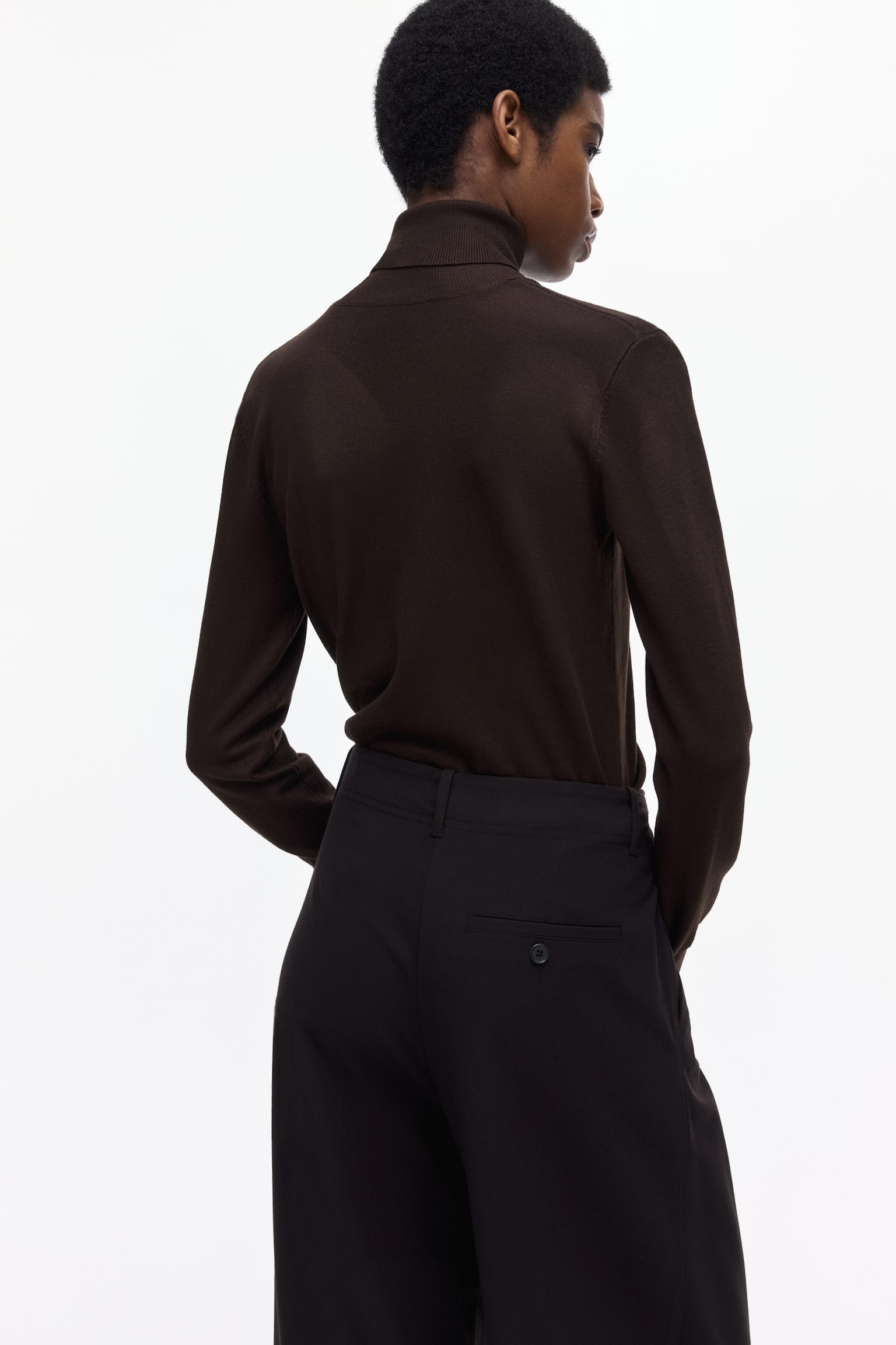 Balloon-leg trousers - Dark brown/Black - 6