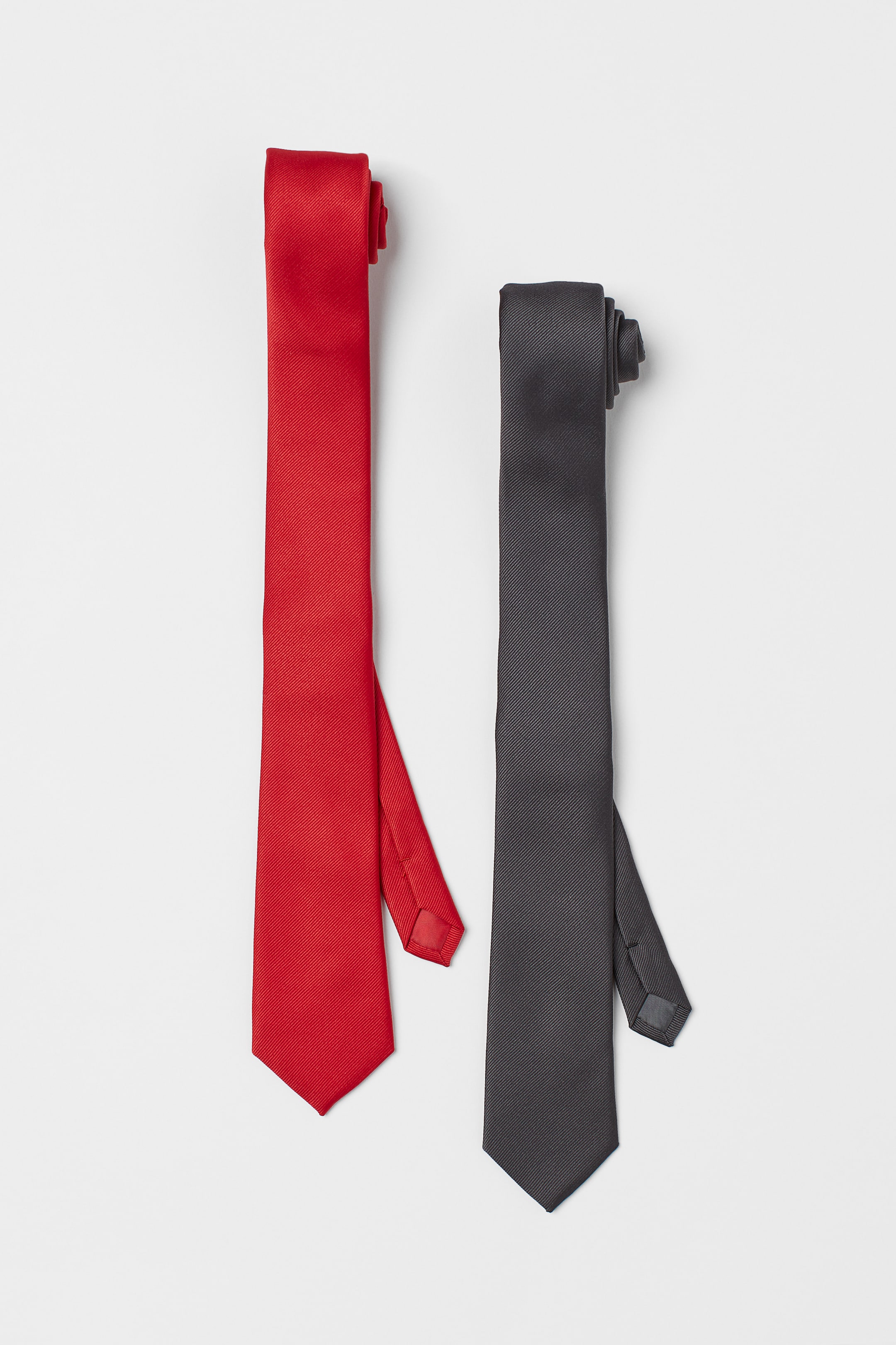View larger image: 2-pack ties - Red/Dark grey - Men | H&M IN 1
