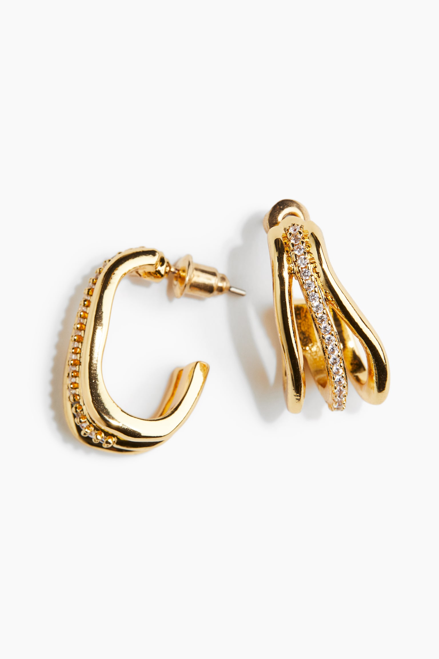 Gold-plated hoop earrings - Gold-coloured - 2