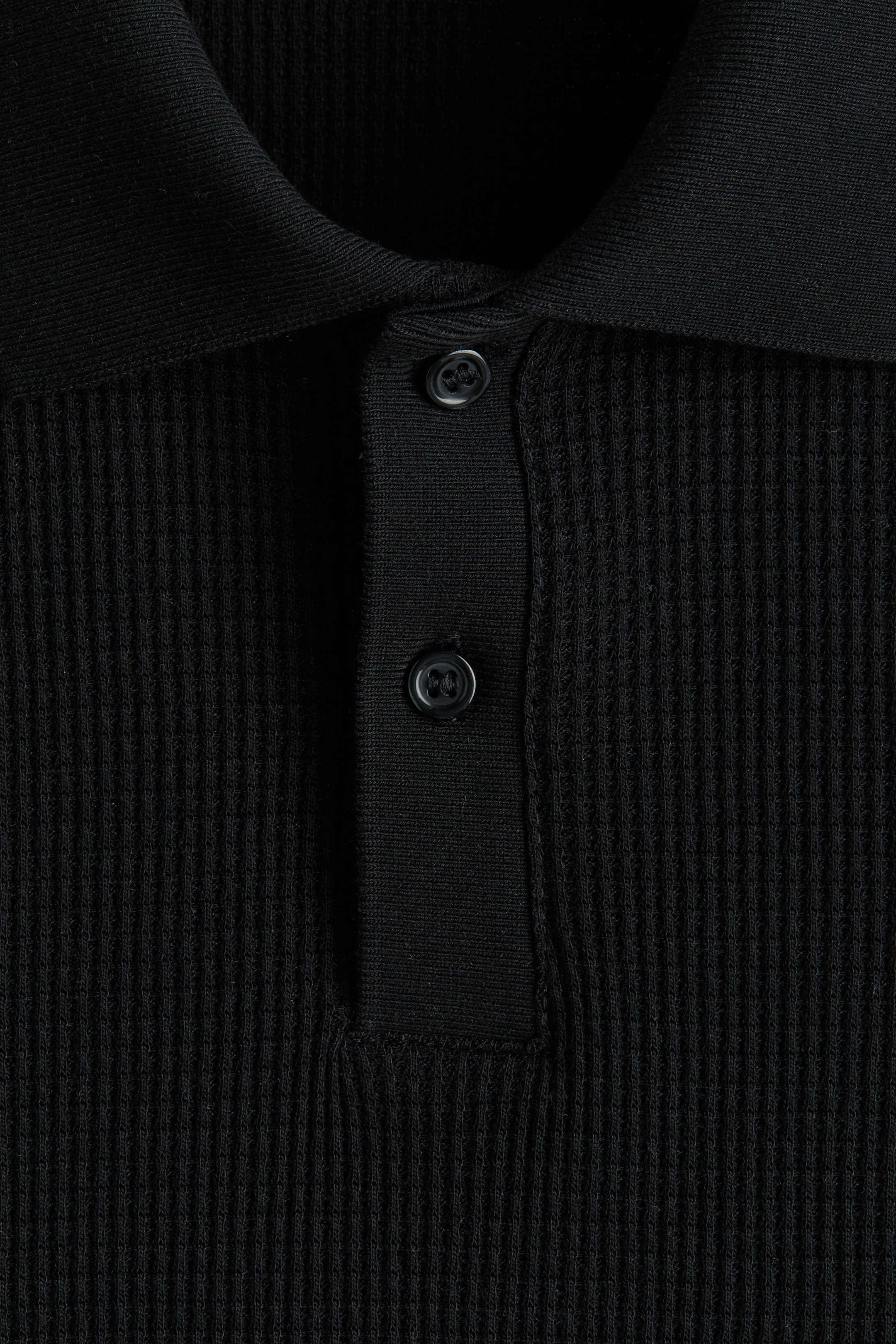Мужские рубашки H&M Slim-Fit Waffle-Knit Polo Shirt — фото 5