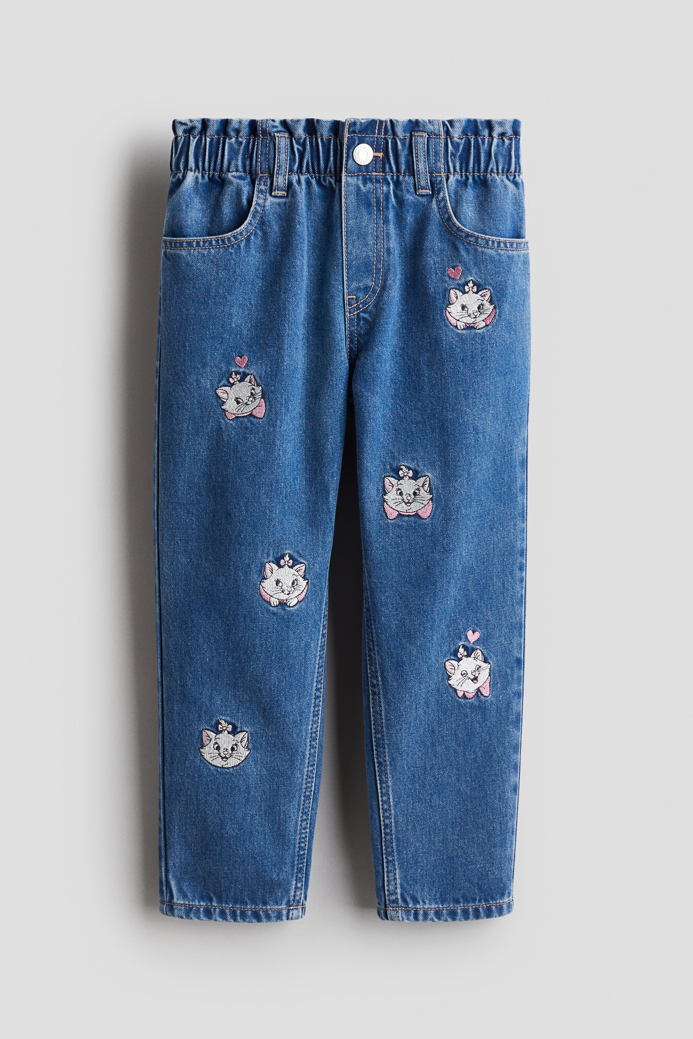 Denim blue/Aristocats Loose Fit Tapered Jeans - Size: 1½-2Y  - H&M