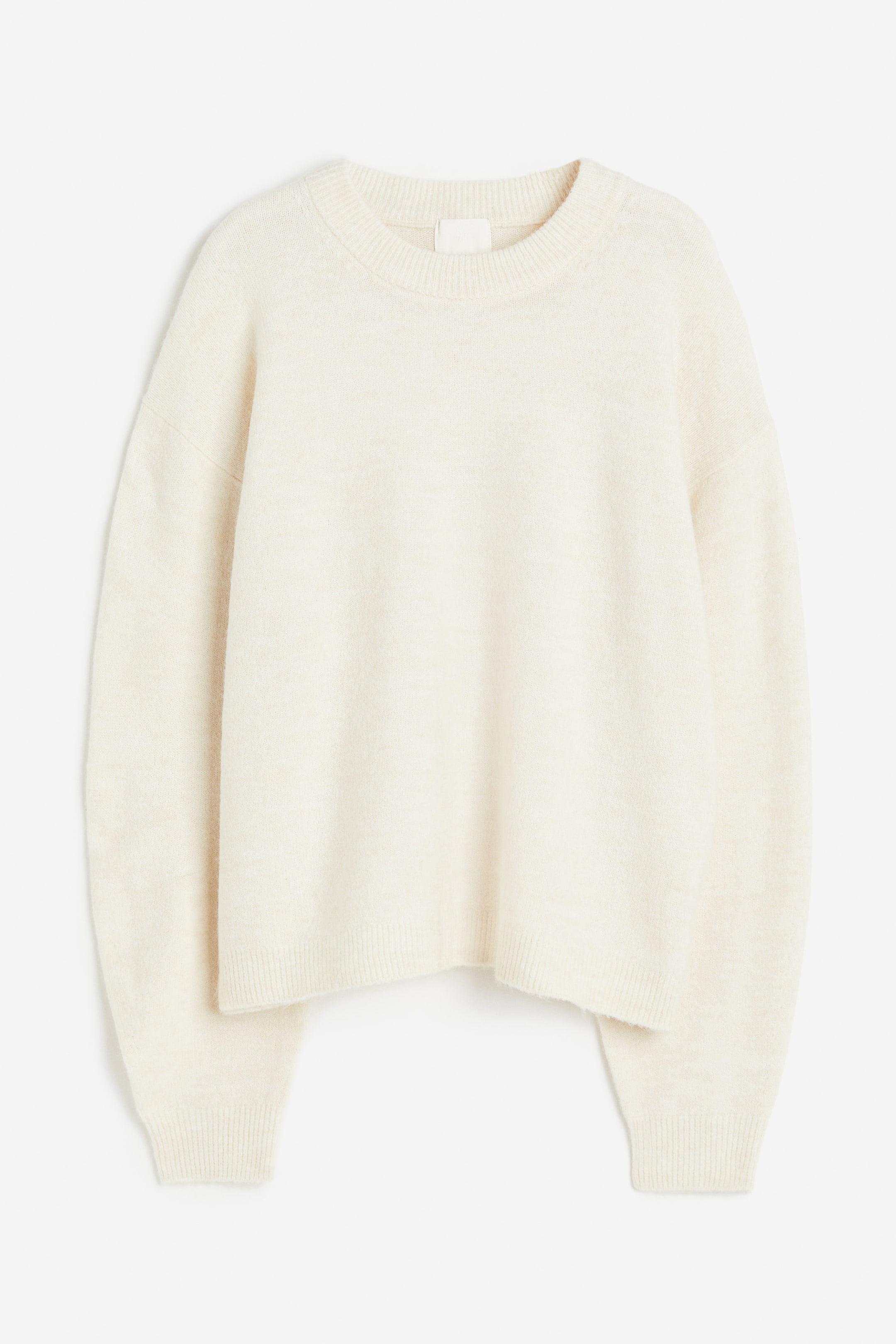 Knitted jumper - Round neck - Long sleeve - Cream - Ladies | H&M GB