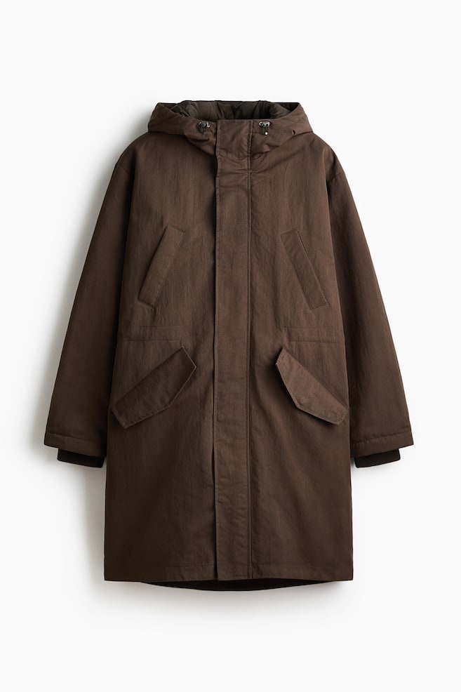 Padded Parka - Dark khaki green - 1
