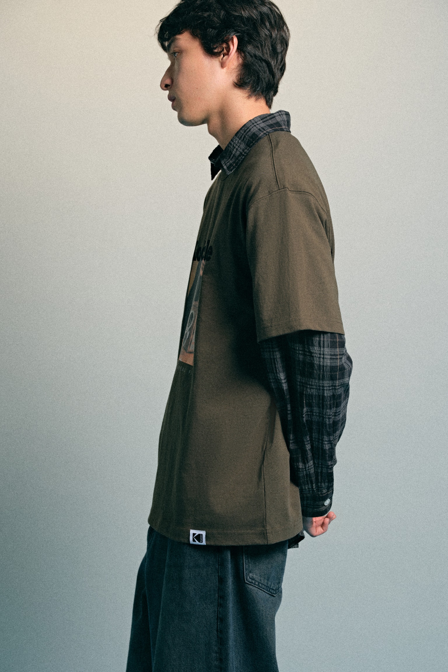 Áo thun bằng cotton in hình dáng rộng - Màu xanh lá đậm/Kodak/Màu đen/Kodak - 3