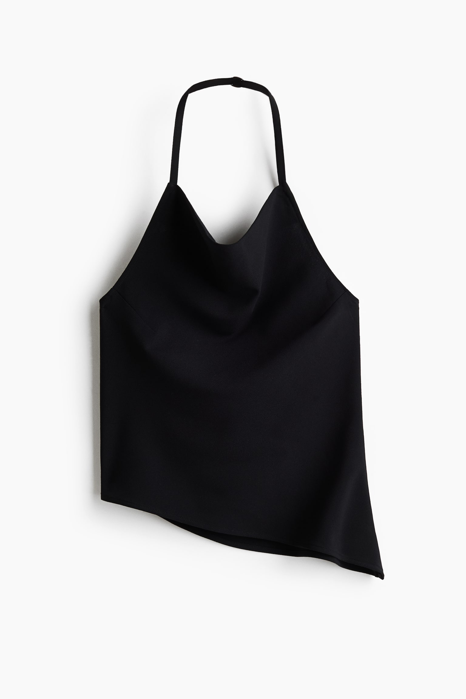 Asymmetric Halterneck Top - Black/Burgundy/Gray/pinstriped - 1