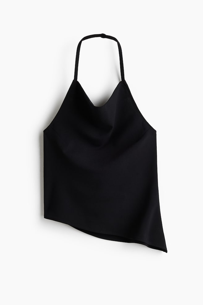 Top halter asimétrico - Negro/Gris/Franjas estrechas/Borgoña - 1