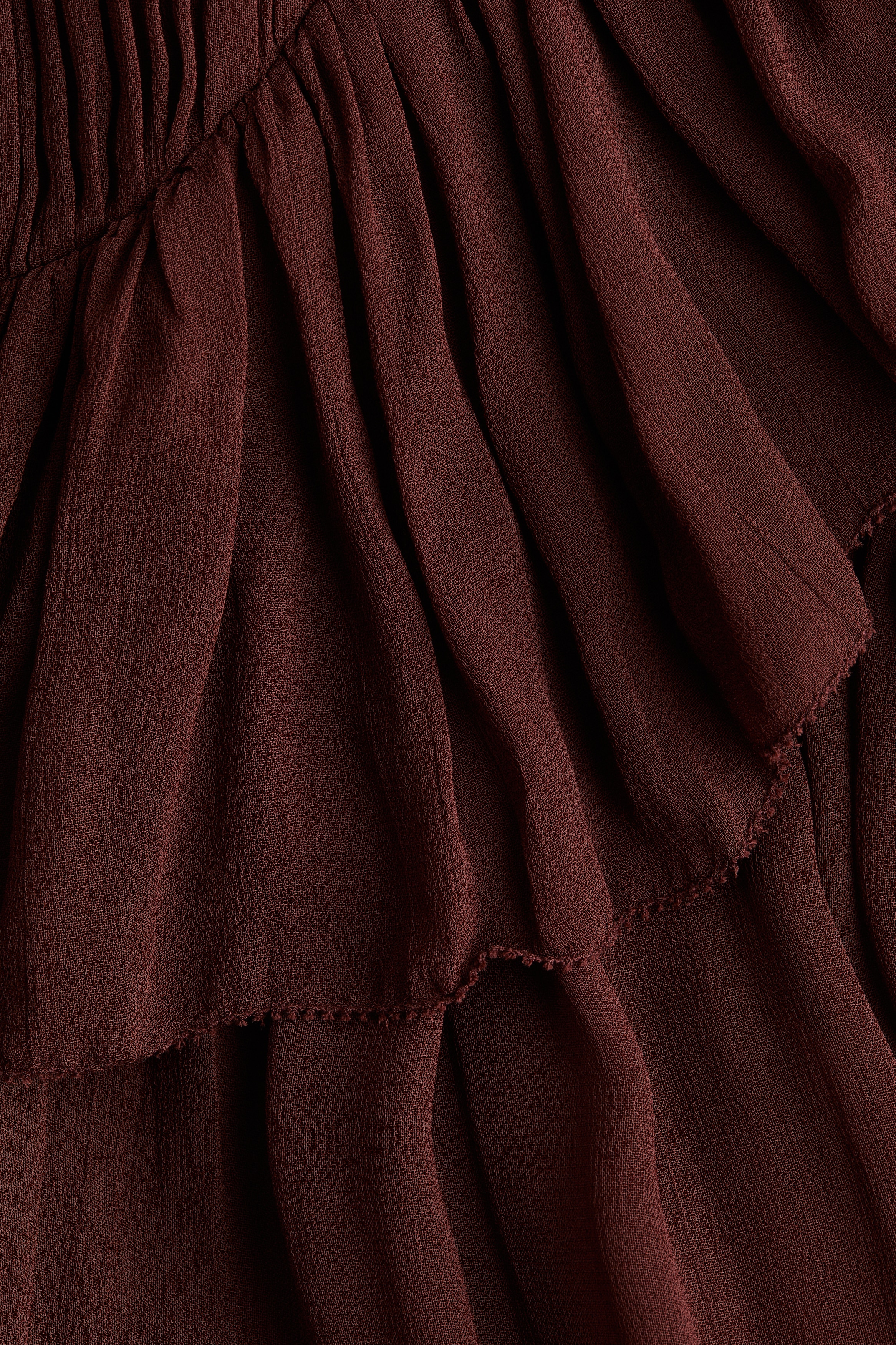 Frill-trimmed chiffon dress