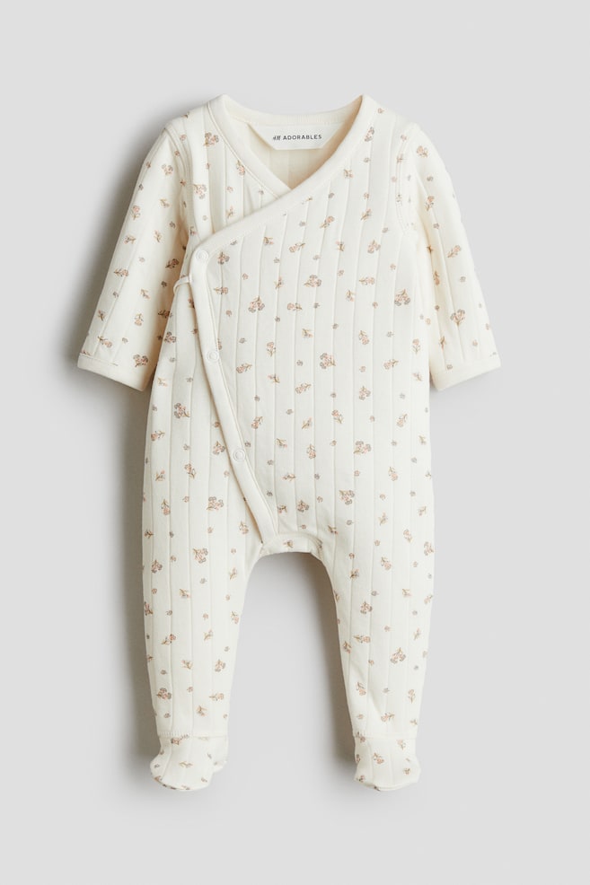 Quilted Jersey Jumpsuit - Cream/floral - 1