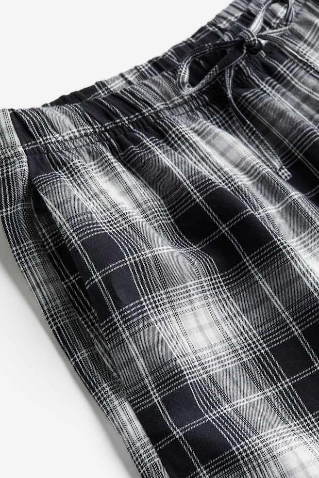 Twill pyjama bottoms - Black/Checked/Navy blue/Checked - 5