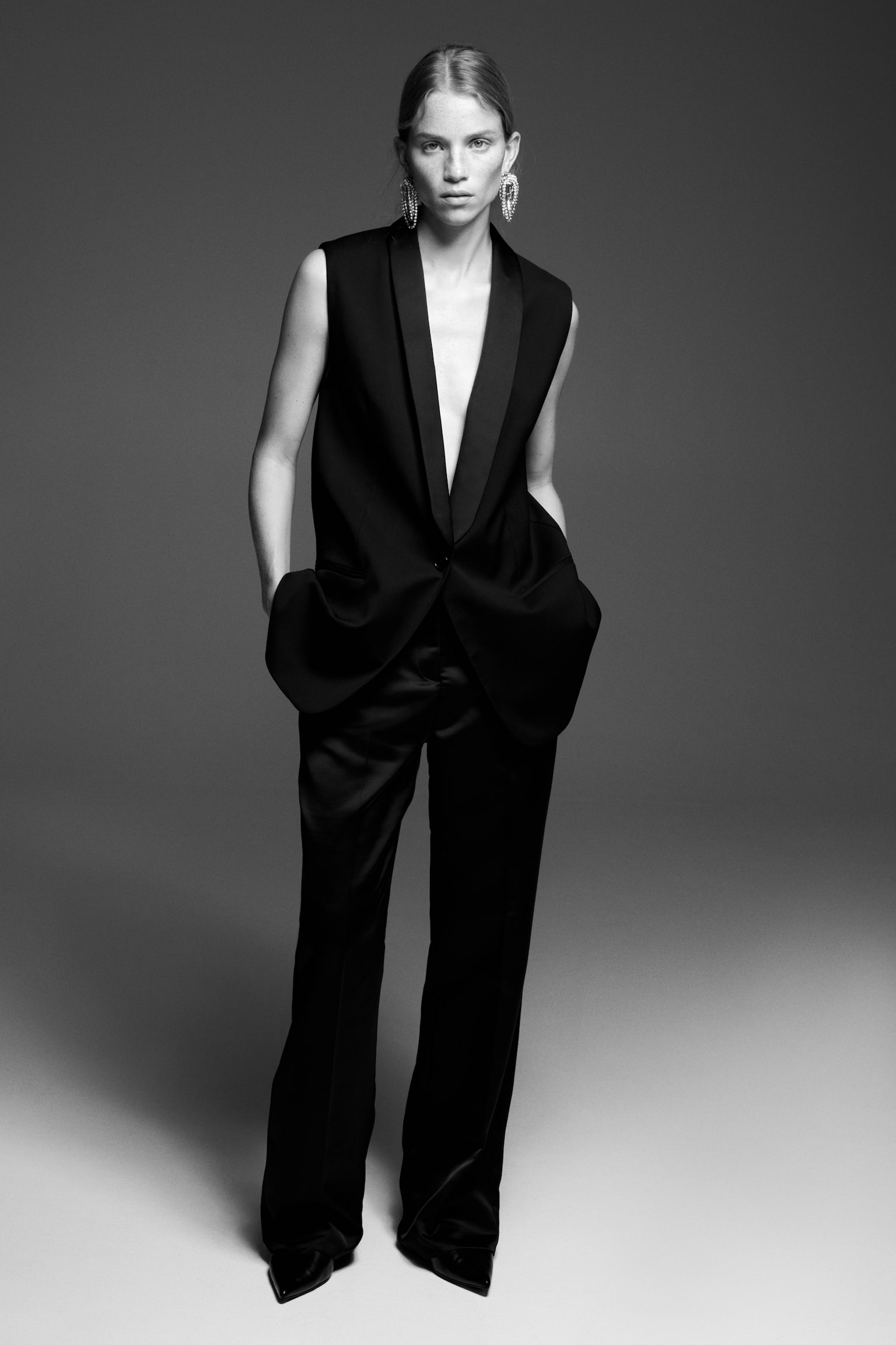 Tuxedo waistcoat - Black/Light beige - 5