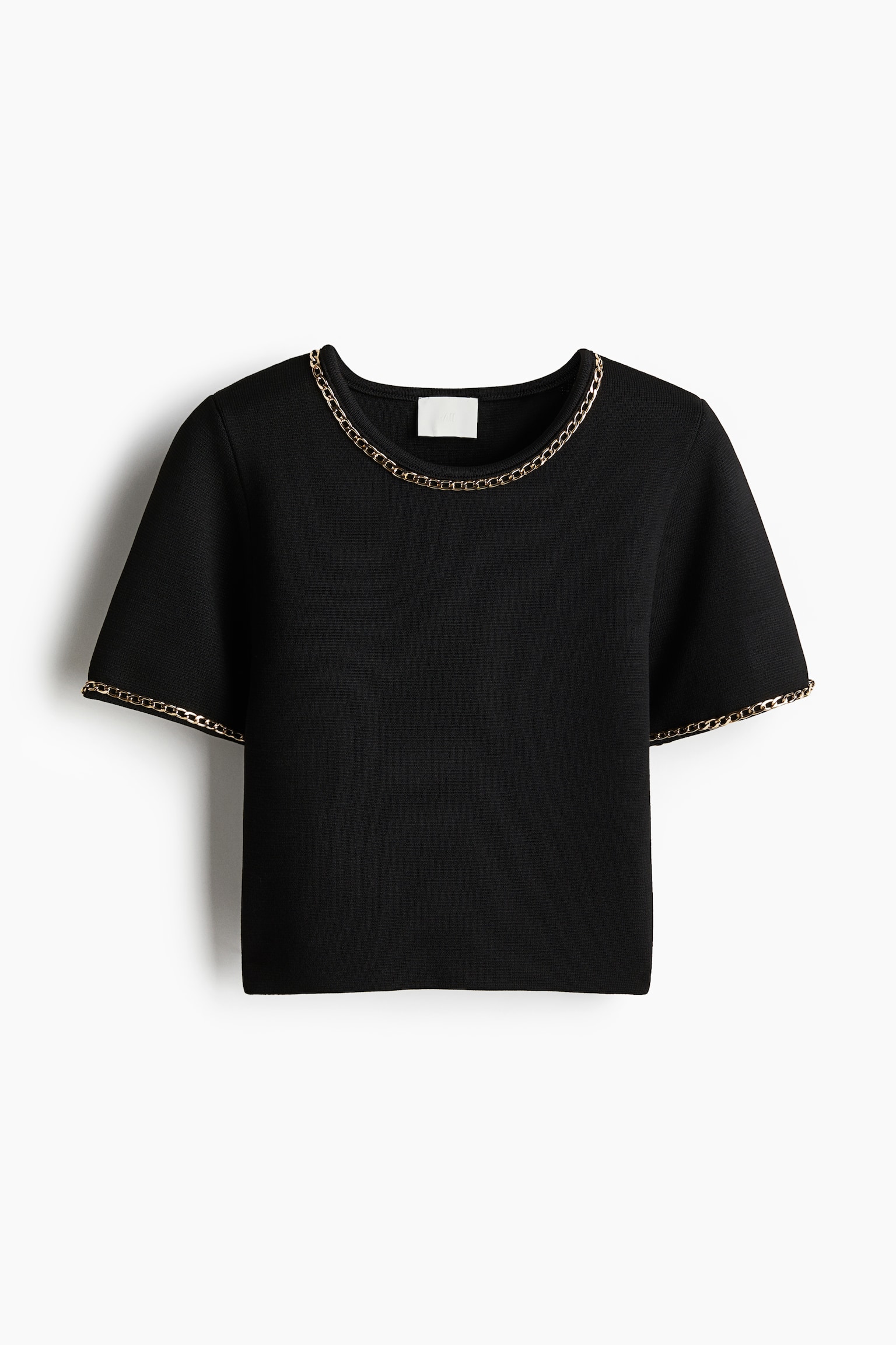 Chain-detail knitted top - Black - 2