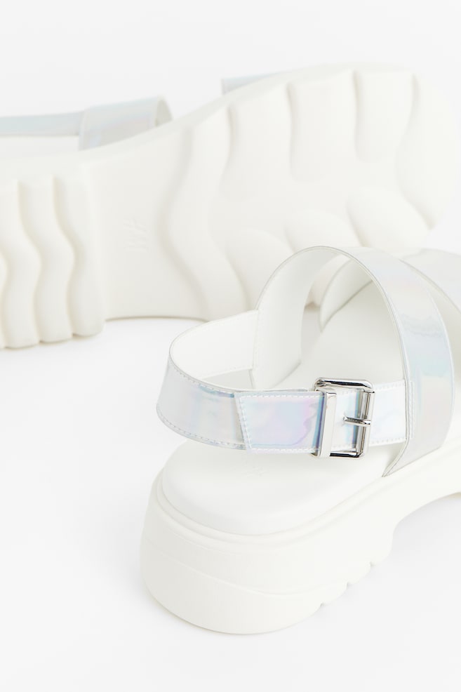 Chunky sandals - White/Holographic - 3