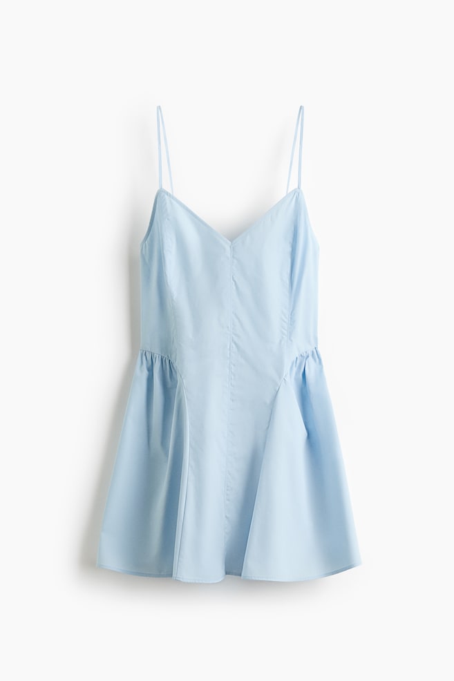 Robe à bretelles fines avec jupe évasée - Bleu ancien clair/Crème/citrons/Crème/fleuri - 1