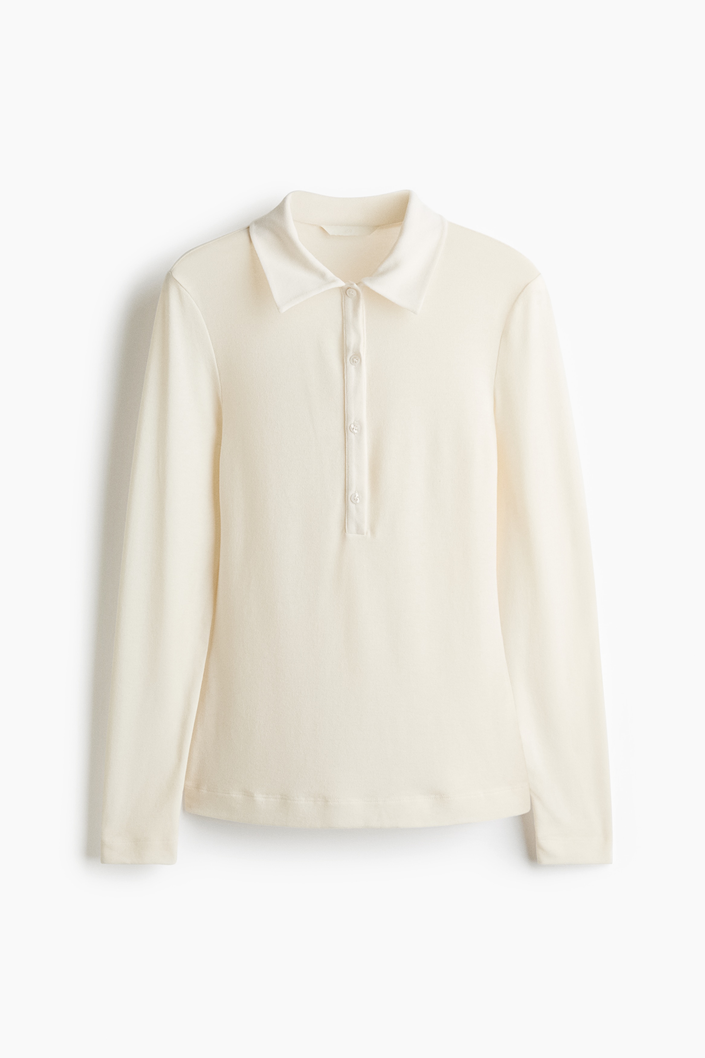 Dżersejowy top polo - Ecru/Czarny