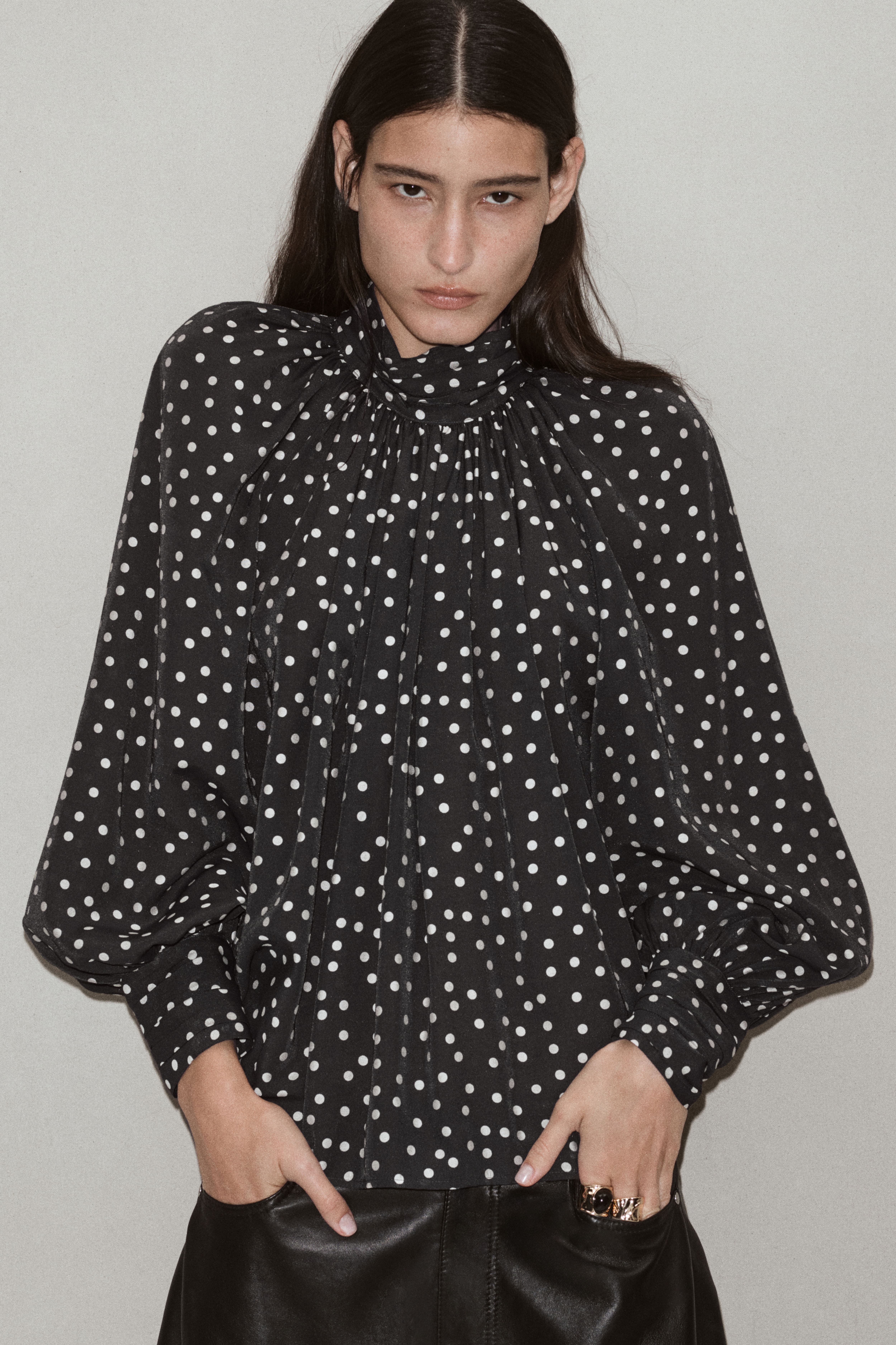 Balloon-Sleeved Blouse