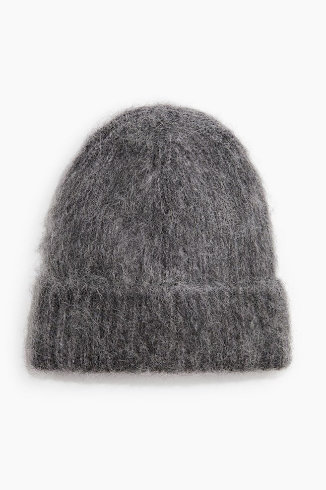 Rib-knit alpaca-blend beanie - Dark grey/Black/Grey/Beige/Dark grey/Grey marl - 1