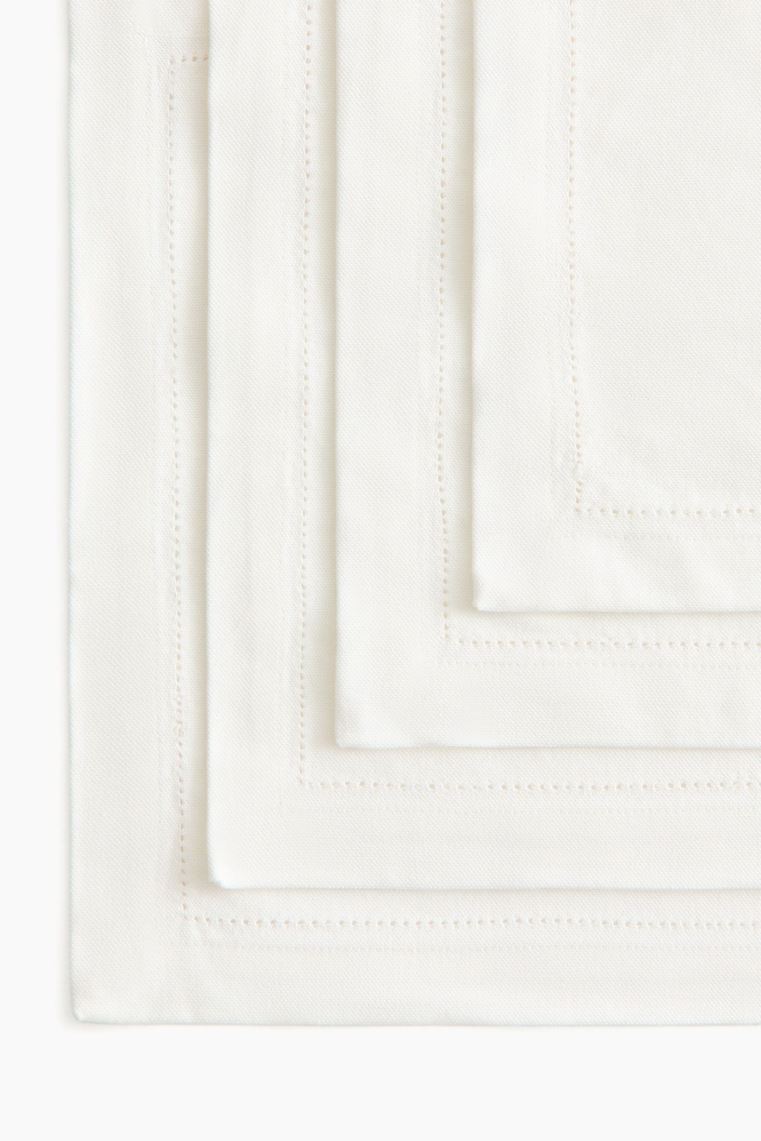 Набір із 4 бавовняних серветок під посуд - Білий/Світло-бежевий - 2