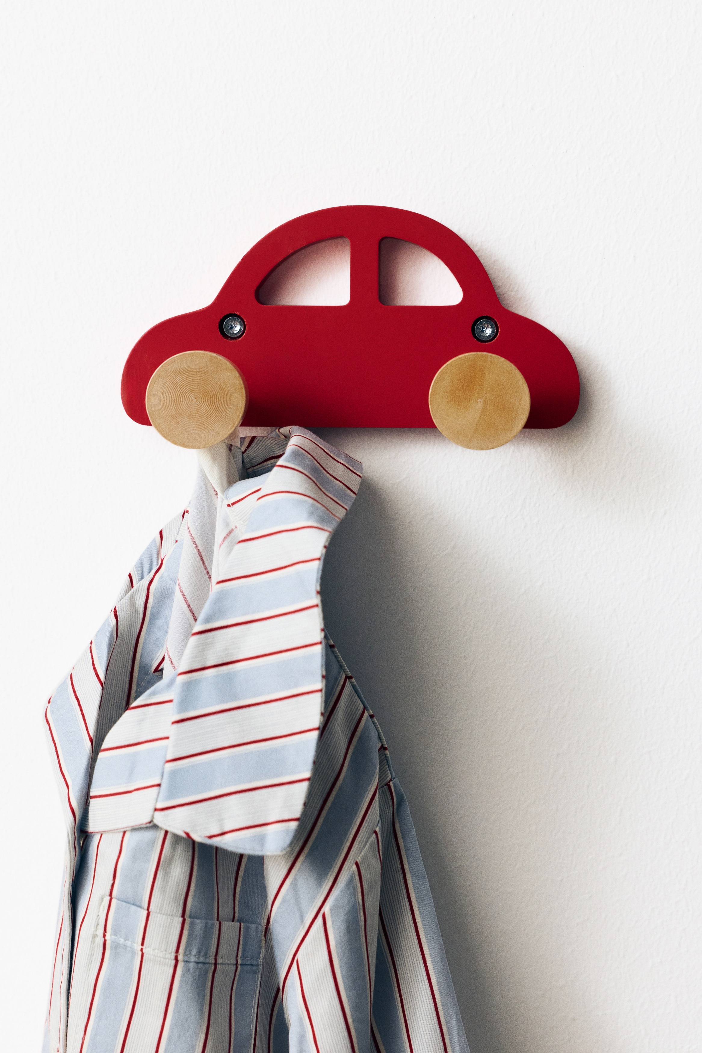 Car-Shaped Wall Hook - Red/car