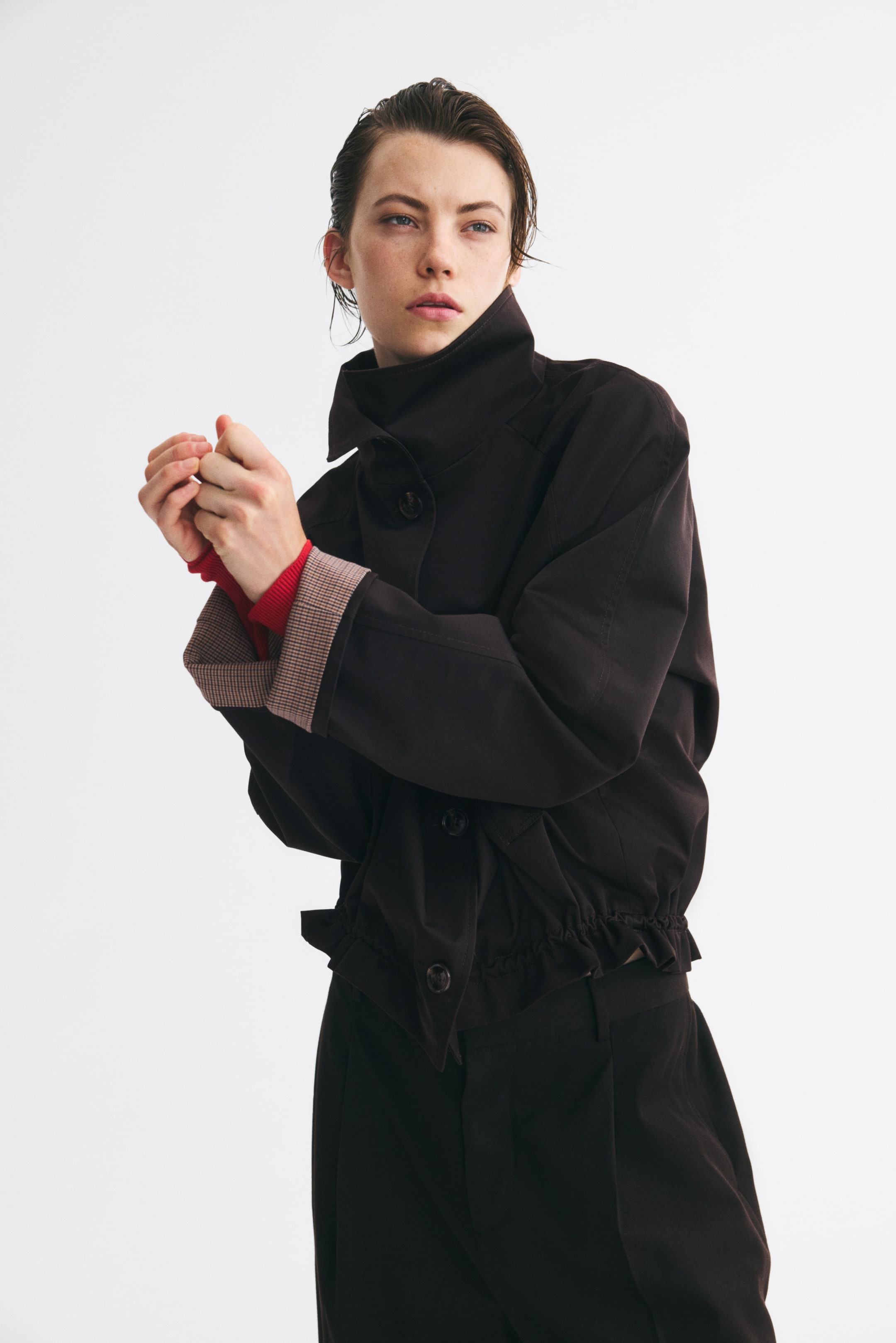 Женские куртки H&M Funnel-Collar Twill Jacket — фото 4