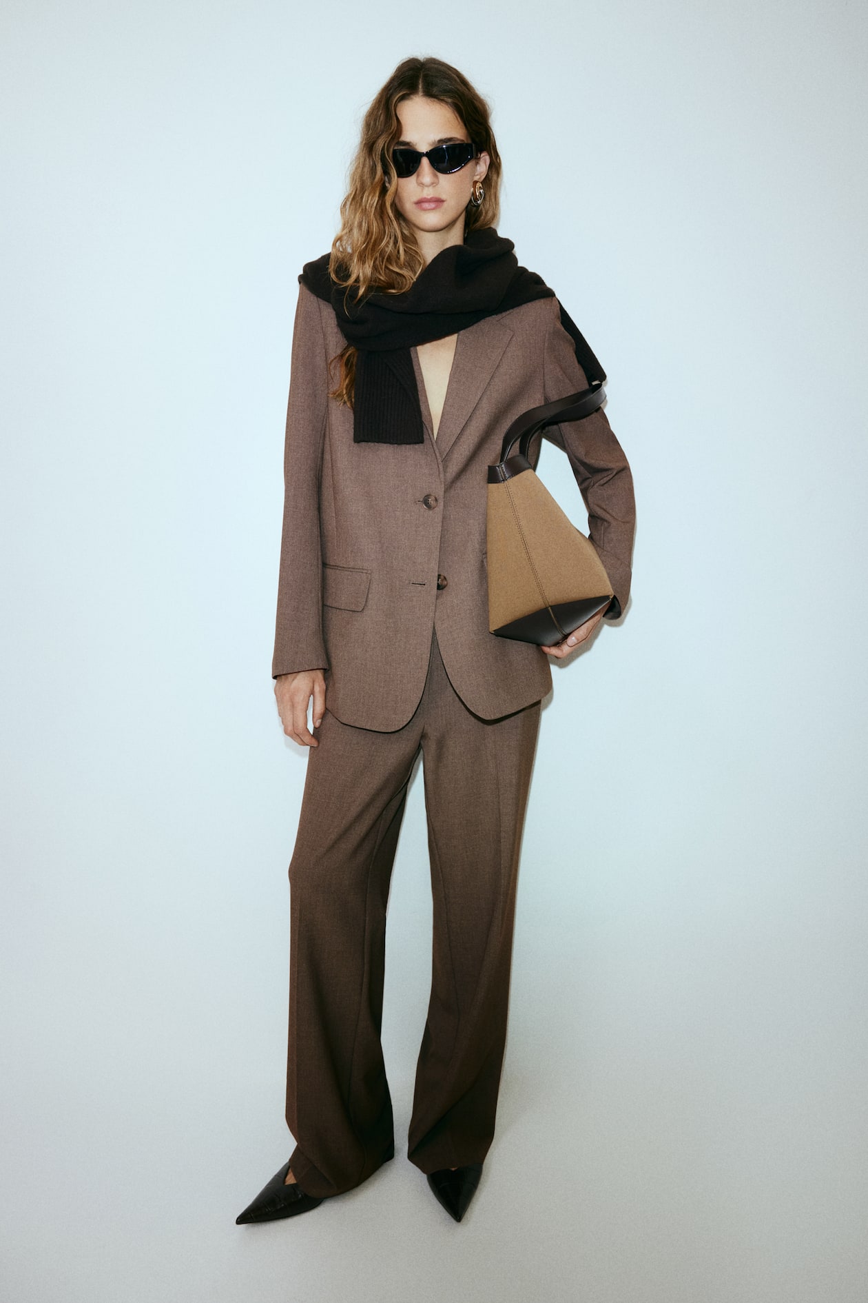 Straight trousers - Brown marl - Ladies | H&M GB